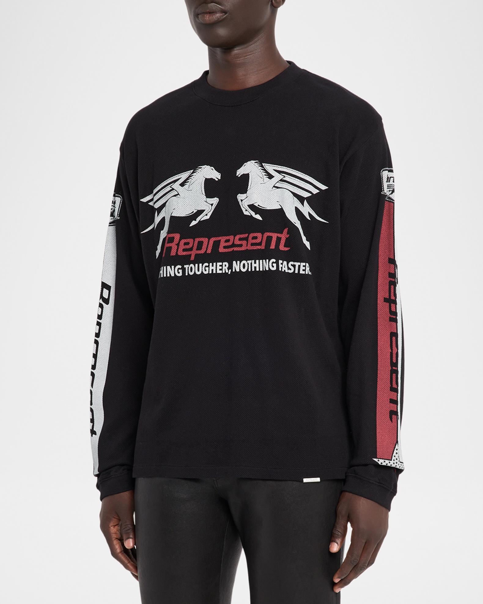 REPRESENT Men's Mesh Pegasus Cotton Long-Sleeve T-Shirt | Neiman Marcus