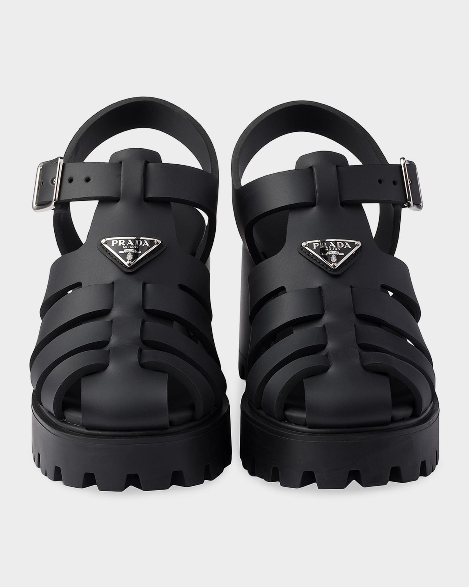 Prada Monolith Rubber Platform Sandals | Neiman Marcus