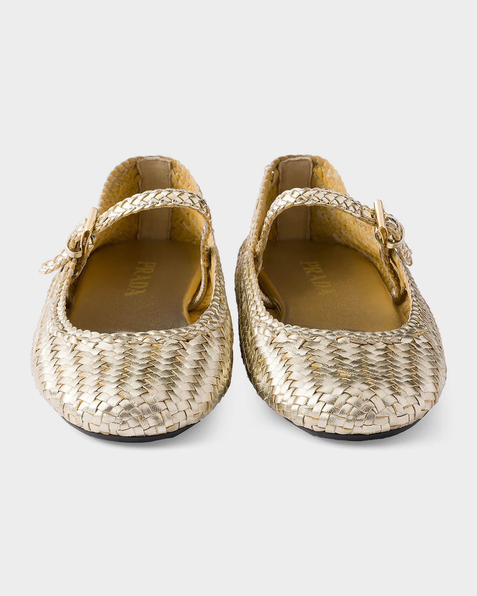 prada ballet shoes flat shoes ＋poro knit Prada crochet-knit Ballet Flats | Brown | FARFETCH