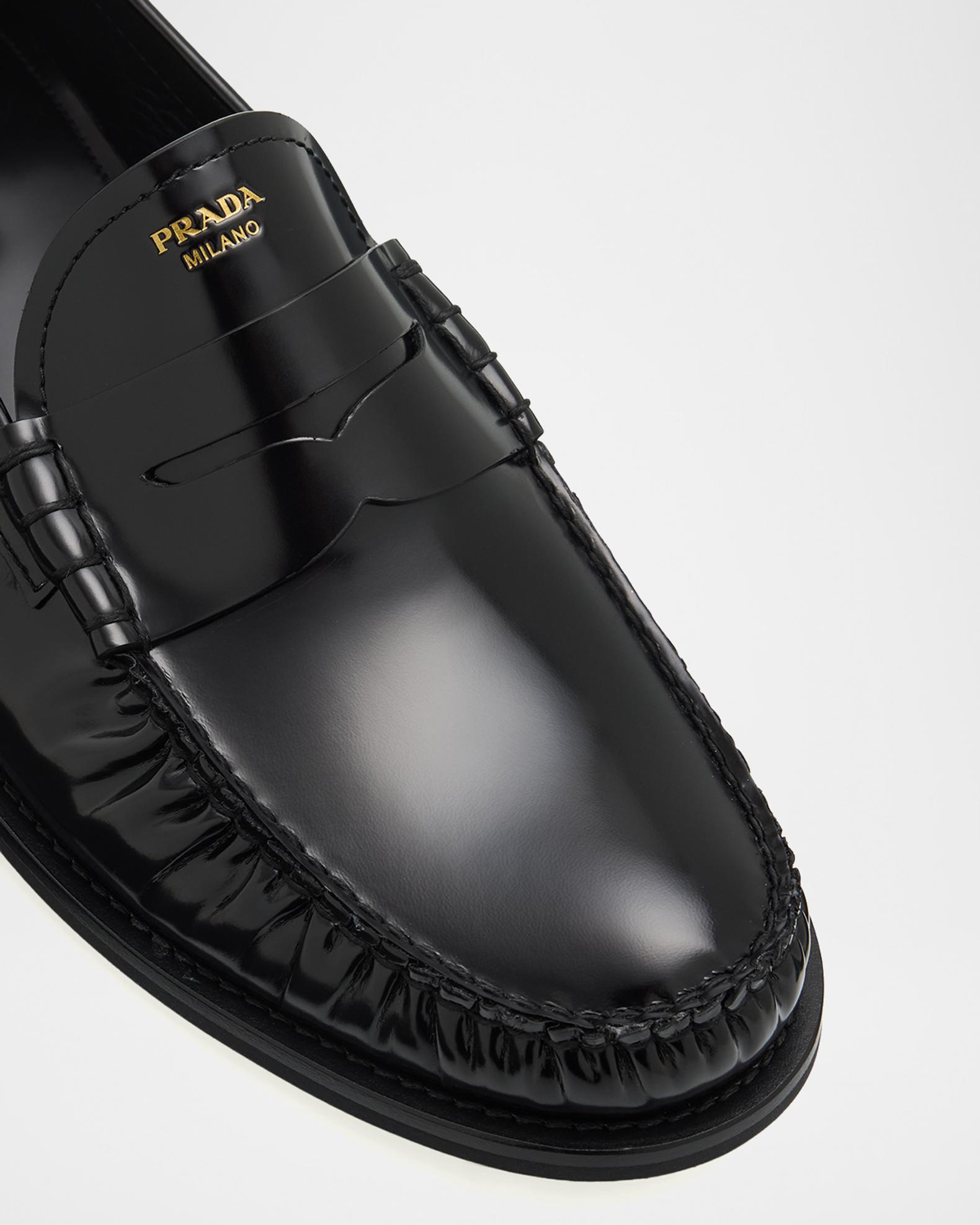 Prada Men's Leather Moc-Toe Penny Loafers | Neiman Marcus