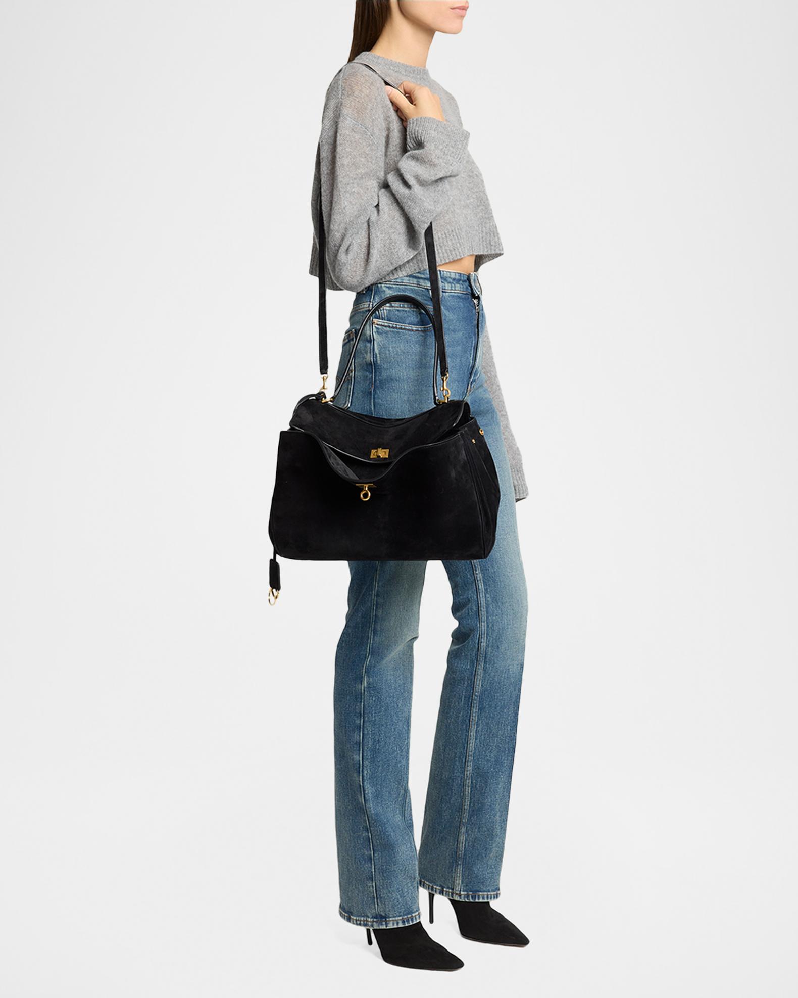 Balenciaga Rodeo Medium Suede Shoulder Bag | Neiman Marcus