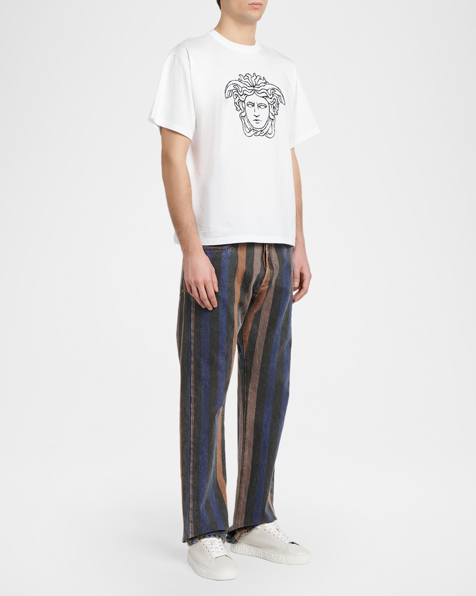 Versace Men's Snake-Effect Leather Greca-Sole Low-Top Sneakers | Neiman ...