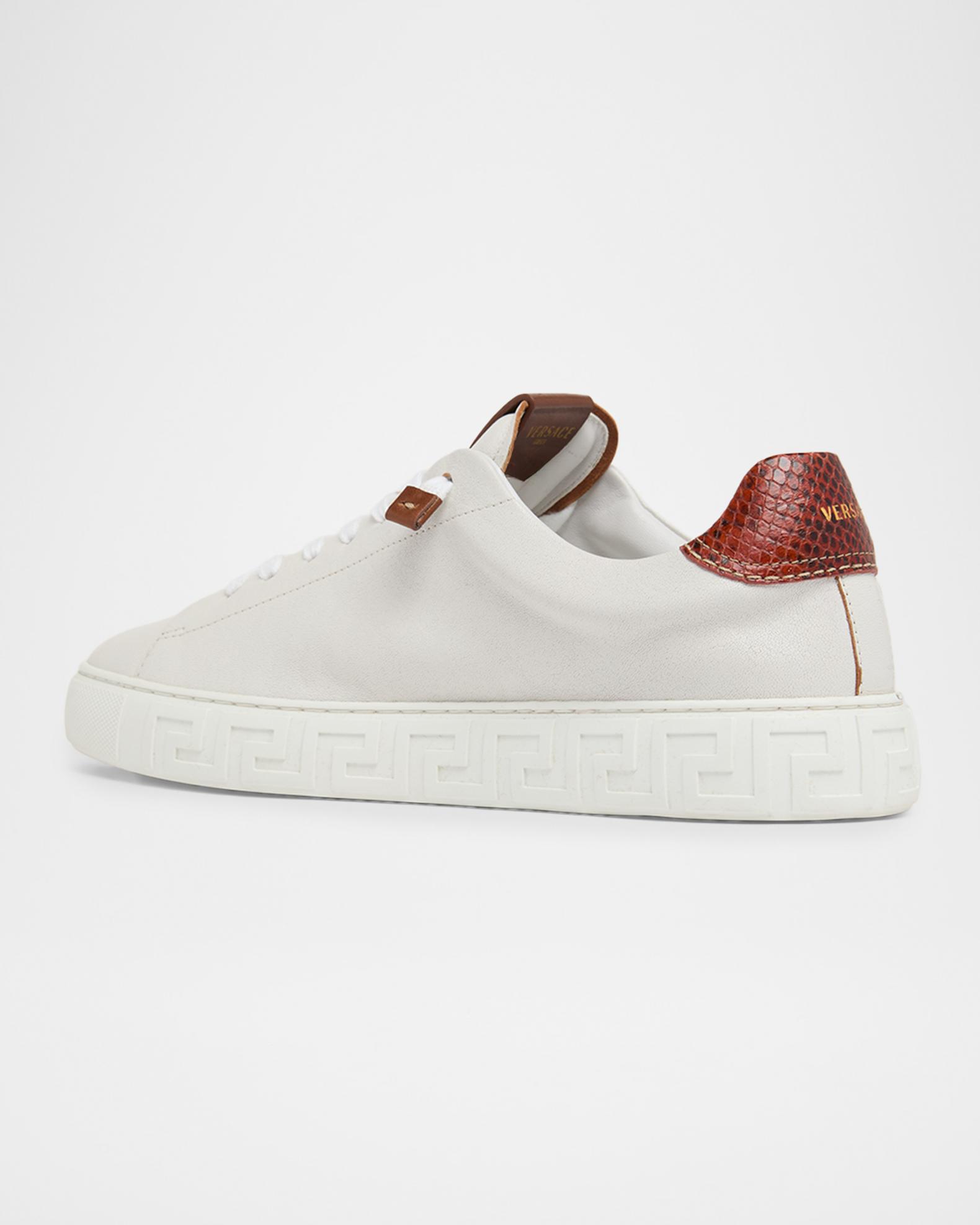 Versace Men's Snake-Effect Leather Greca-Sole Low-Top Sneakers | Neiman ...