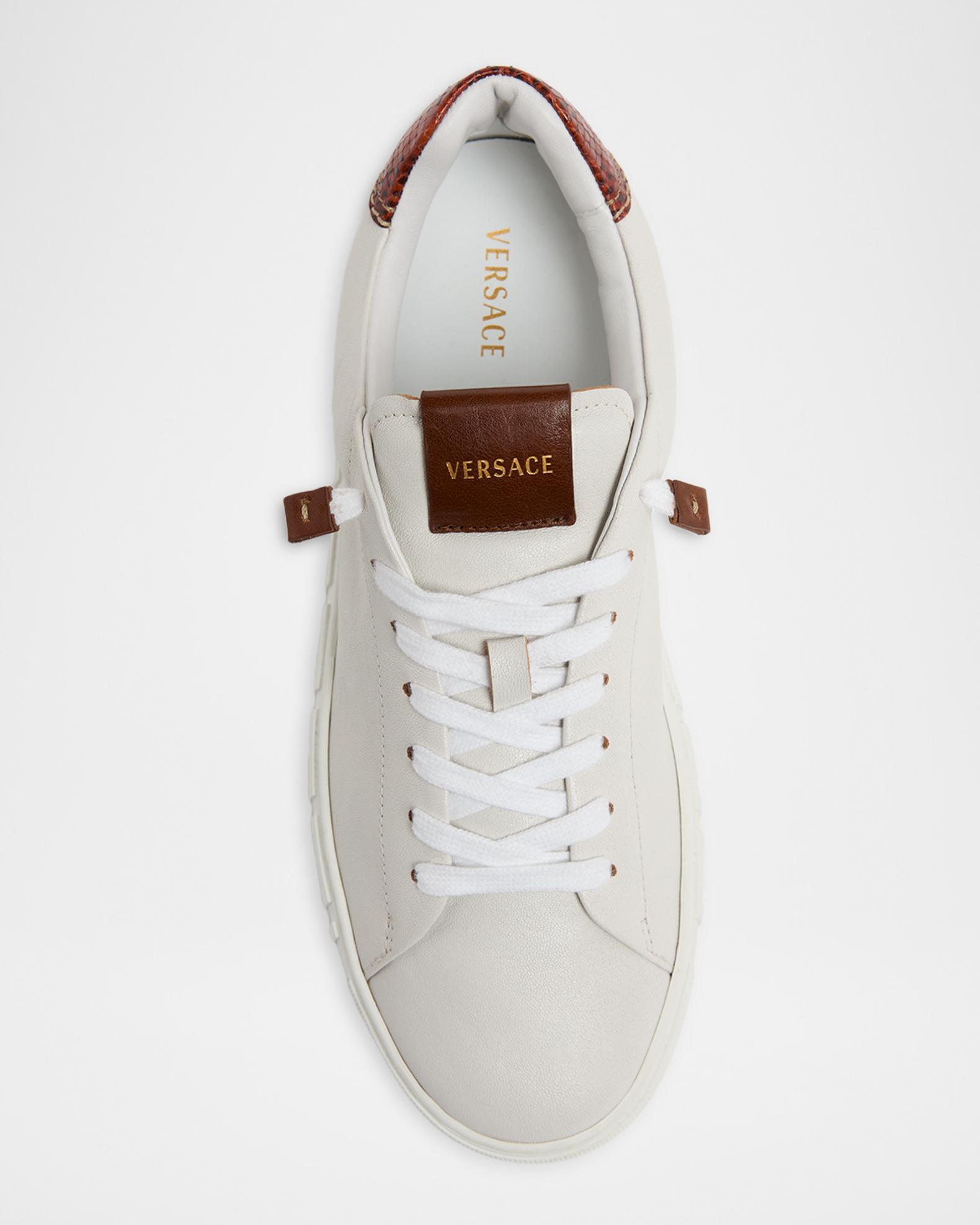 Versace Men's Snake-Effect Leather Greca-Sole Low-Top Sneakers | Neiman ...