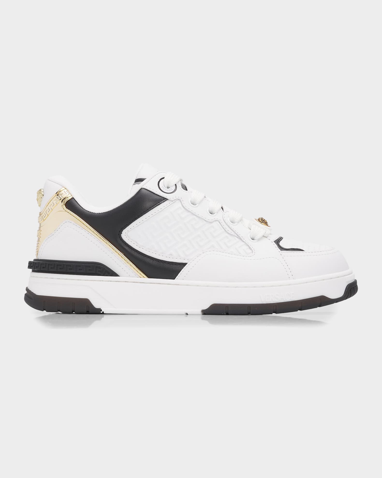 VERSACE バロッコ　ビギー Versace Men's Biggie Basket Leather Low-Top Sneakers | Neiman Marcus