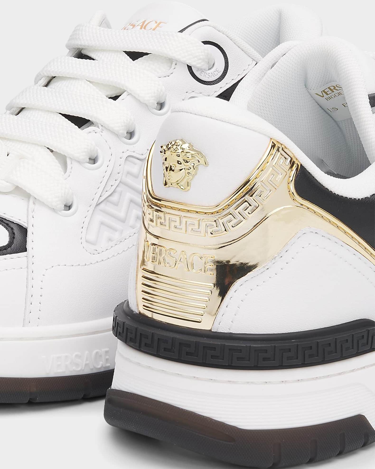 VERSACE バロッコ　ビギー Versace Men's Biggie Basket Leather Low-Top Sneakers | Neiman Marcus
