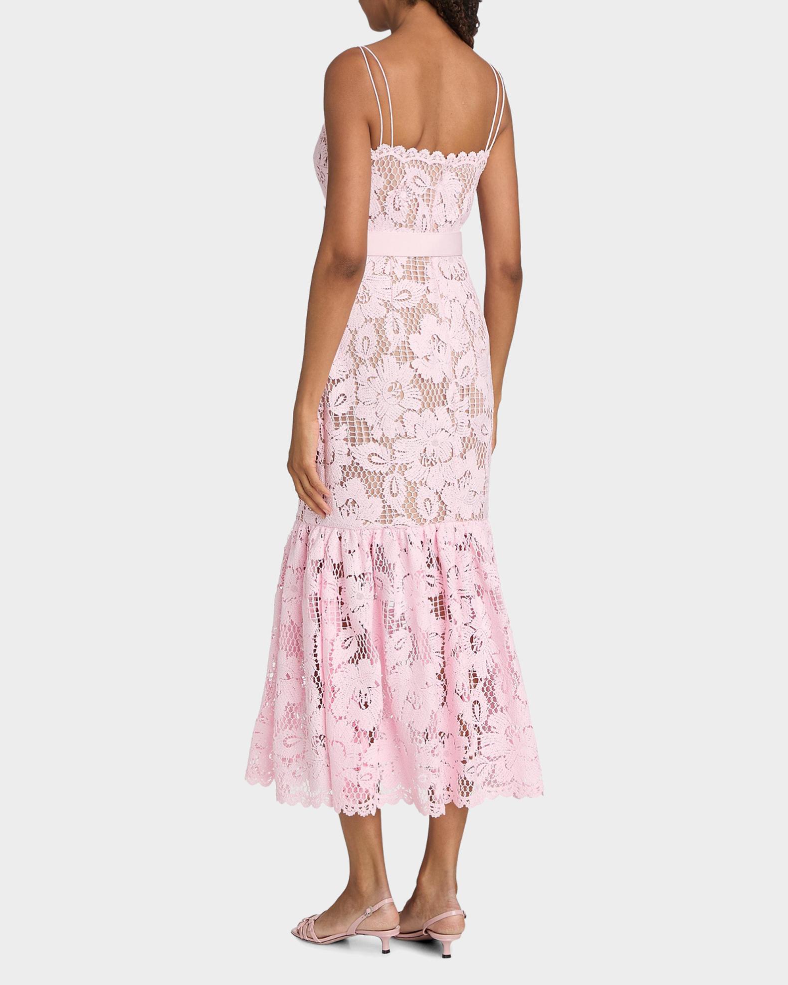 pink crochet lace dress Crochet Lace Knit Maxi Dress