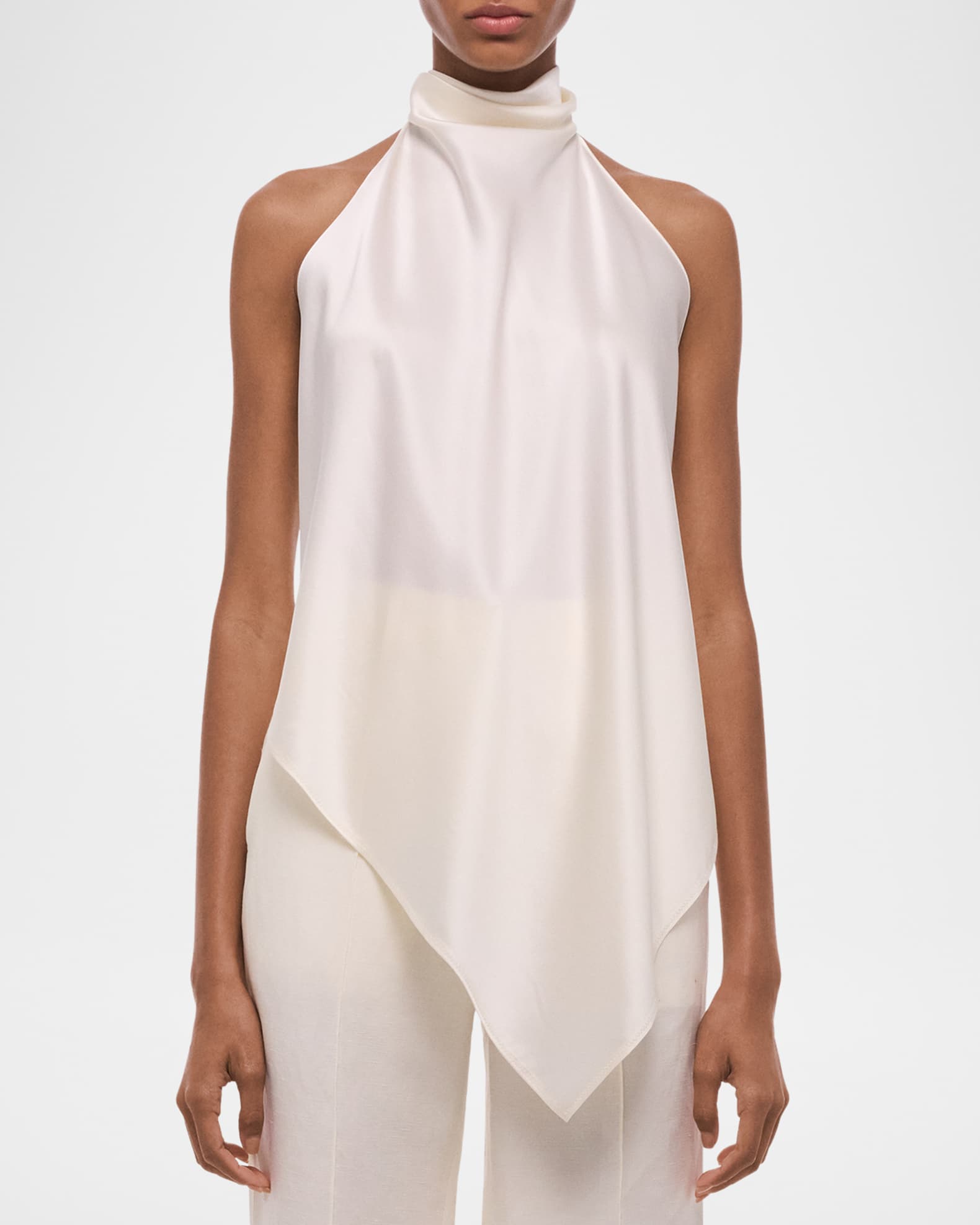 Helmut Lang Silk Tie Scarf Top | Neiman Marcus