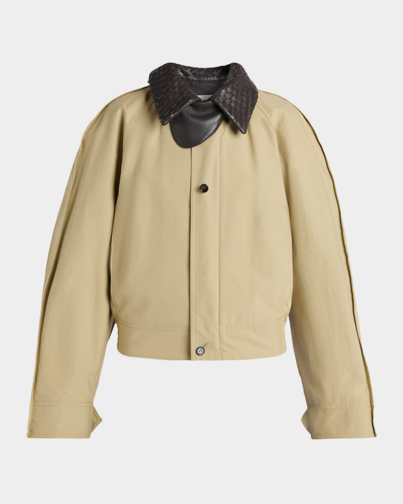 ジャケット・アウター BOTTEGA VENETA, 12FW NOCOLLAR BLOUSON Bottega Veneta Intrecciato Collar Cotton Blouson Jacket | Neiman