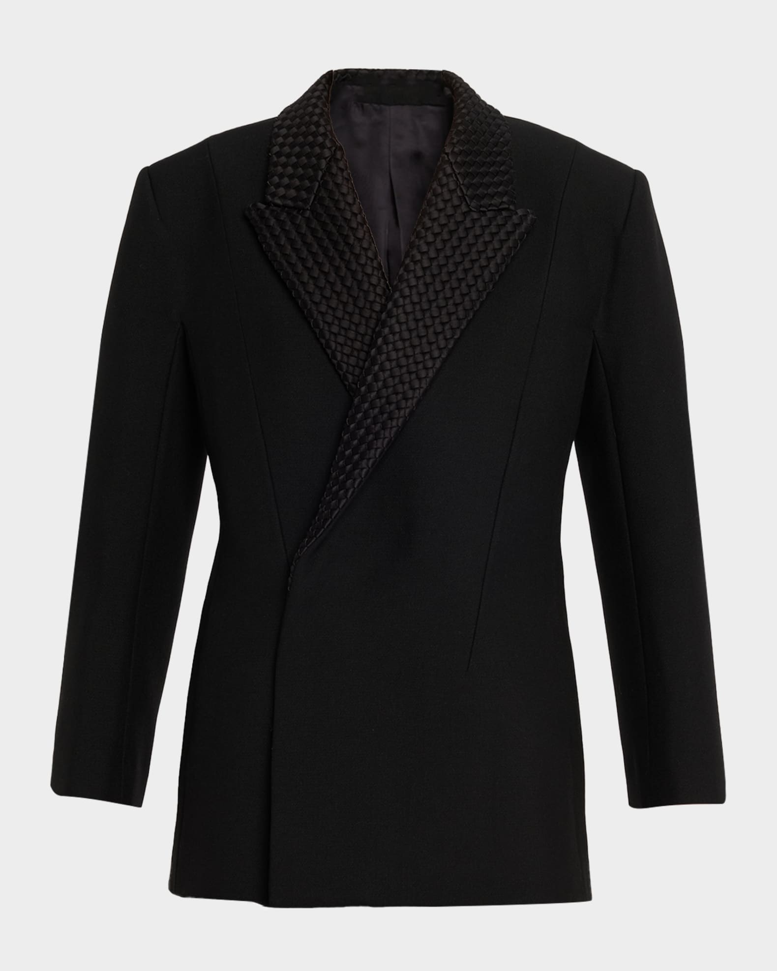 Bottega Veneta Intrecciato Lapels Double-Breasted Jacket | Neiman