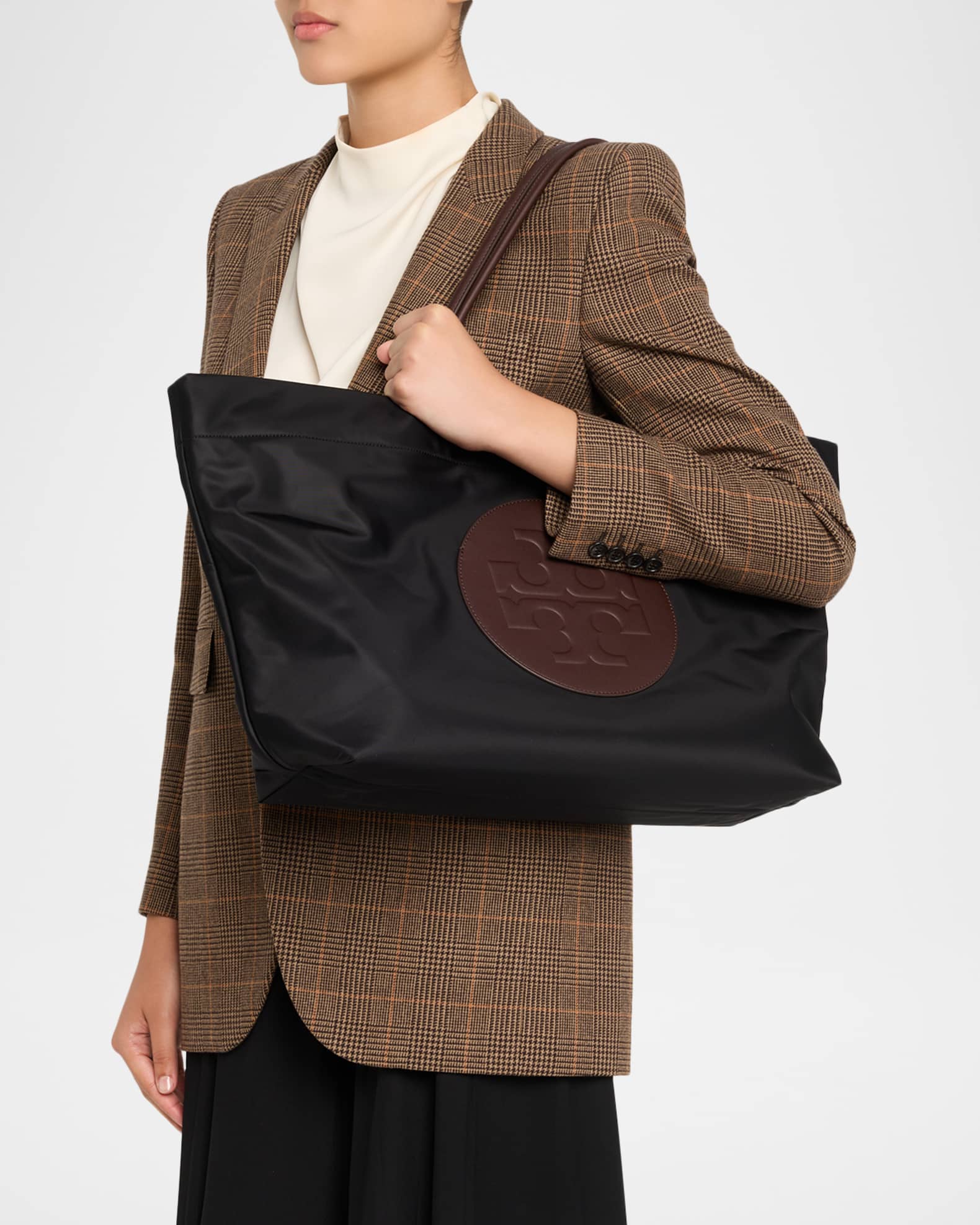 Tory Burch Ella Twist Reversible Nylon Tote Bag | Neiman Marcus