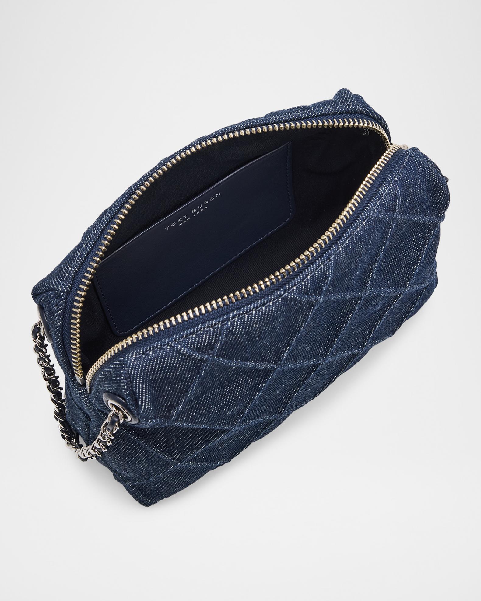 Tory Burch Fleming Quilted Denim Soft Crossbody Bag | Neiman Marcus