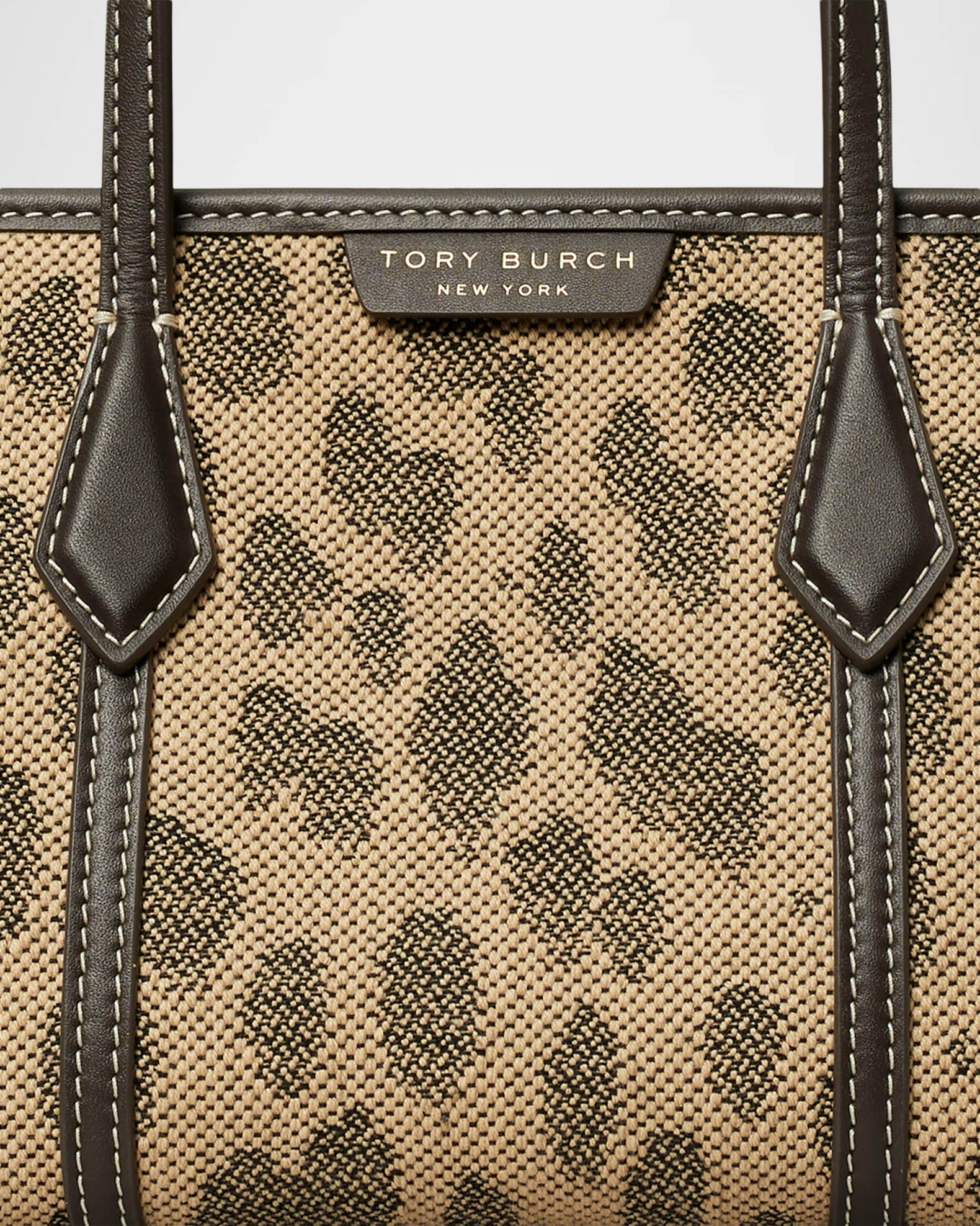 Tory Burch Perry Mini Jacquard Canvas Tote Bag | Neiman Marcus