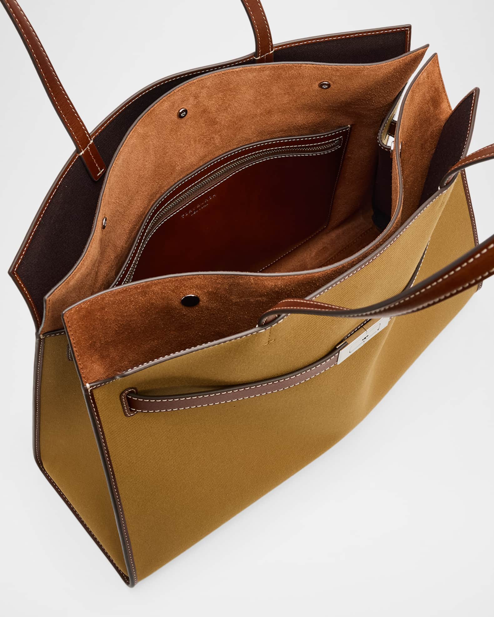 Tory Burch Lee Radziwill Canvas Tote Bag | Neiman Marcus