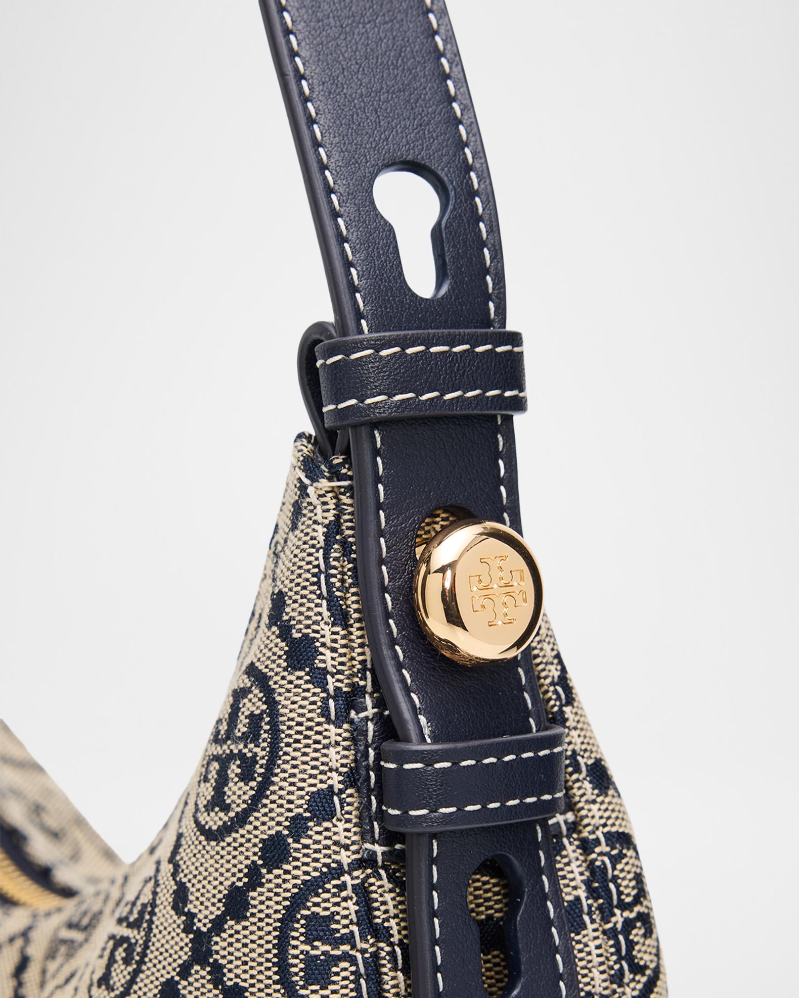 Tory Burch Romy T Monogram Half-Moon Shoulder Bag | Neiman Marcus