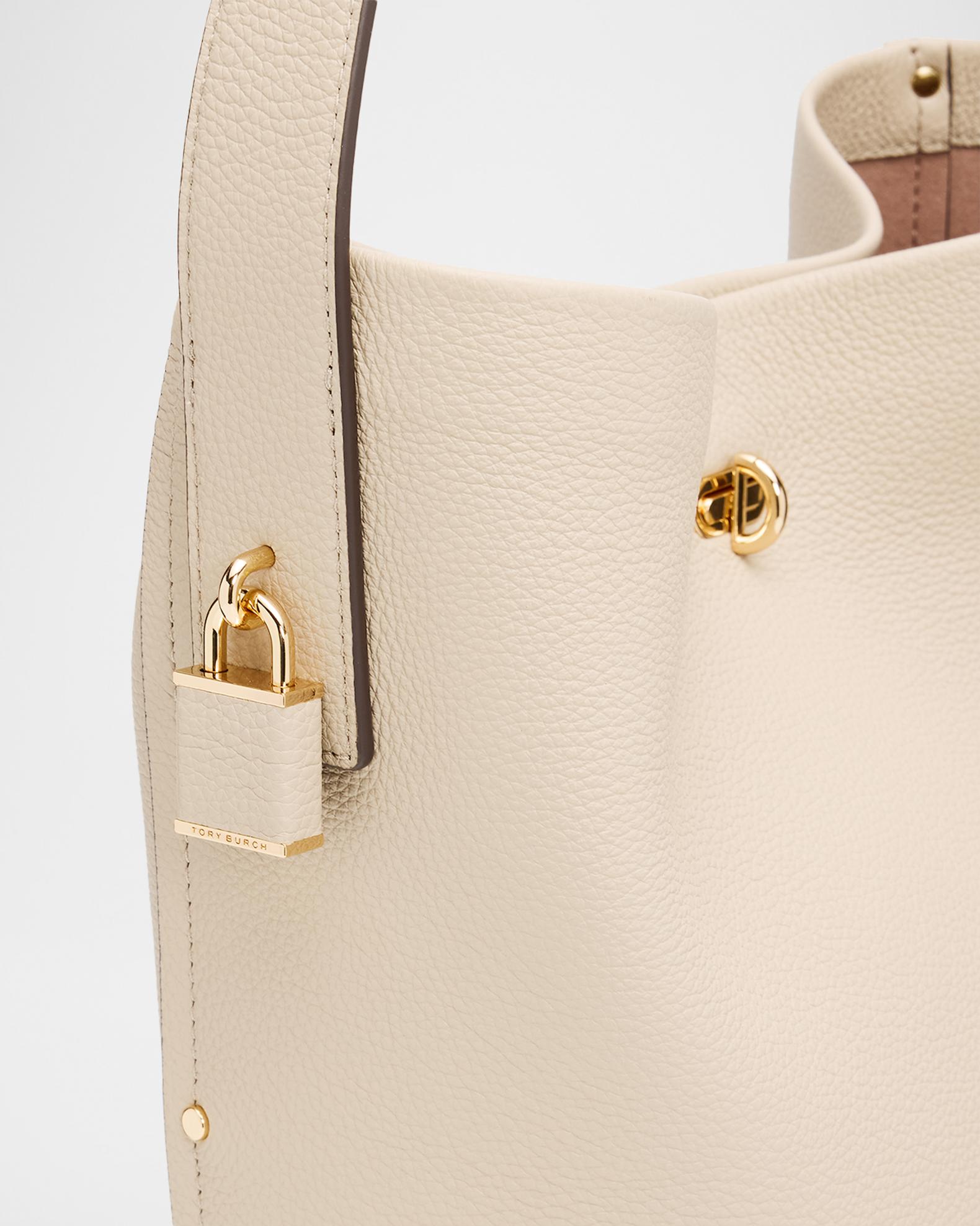 Tory Burch Lock Slim Leather Bucket Bag | Neiman Marcus