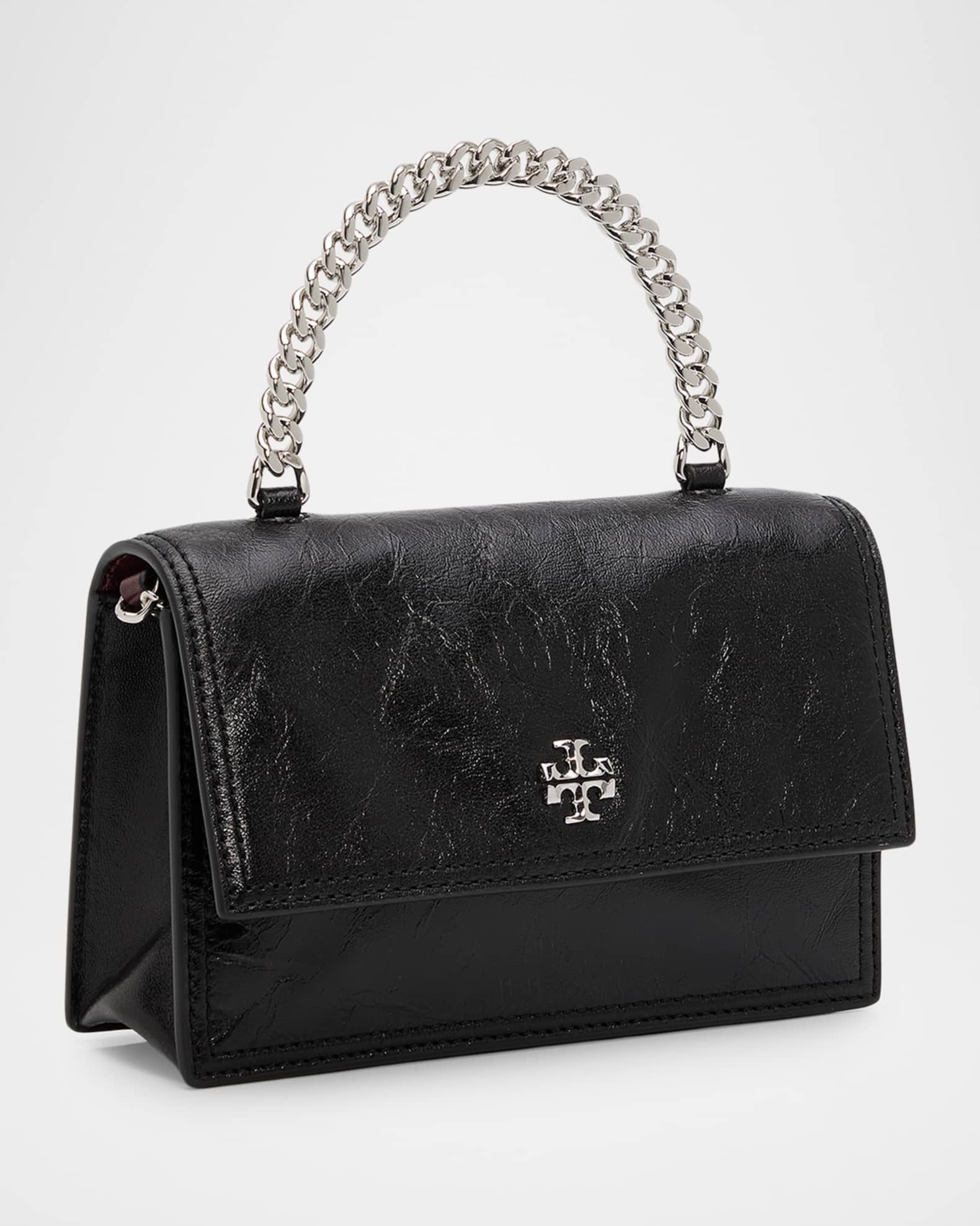 Tory Burch Kira Mini Deconstructed Leather Top-Handle Bag | Neiman