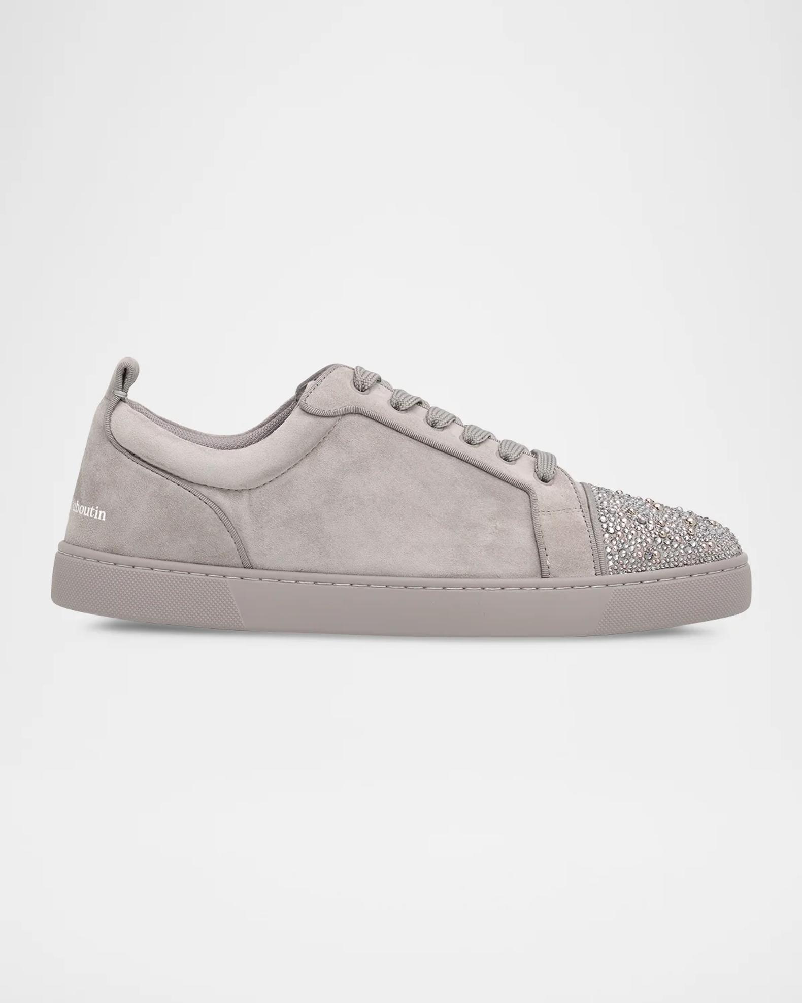 Christian Louboutin Men's Louis Jr Perla Suede Crystal Cap-Toe