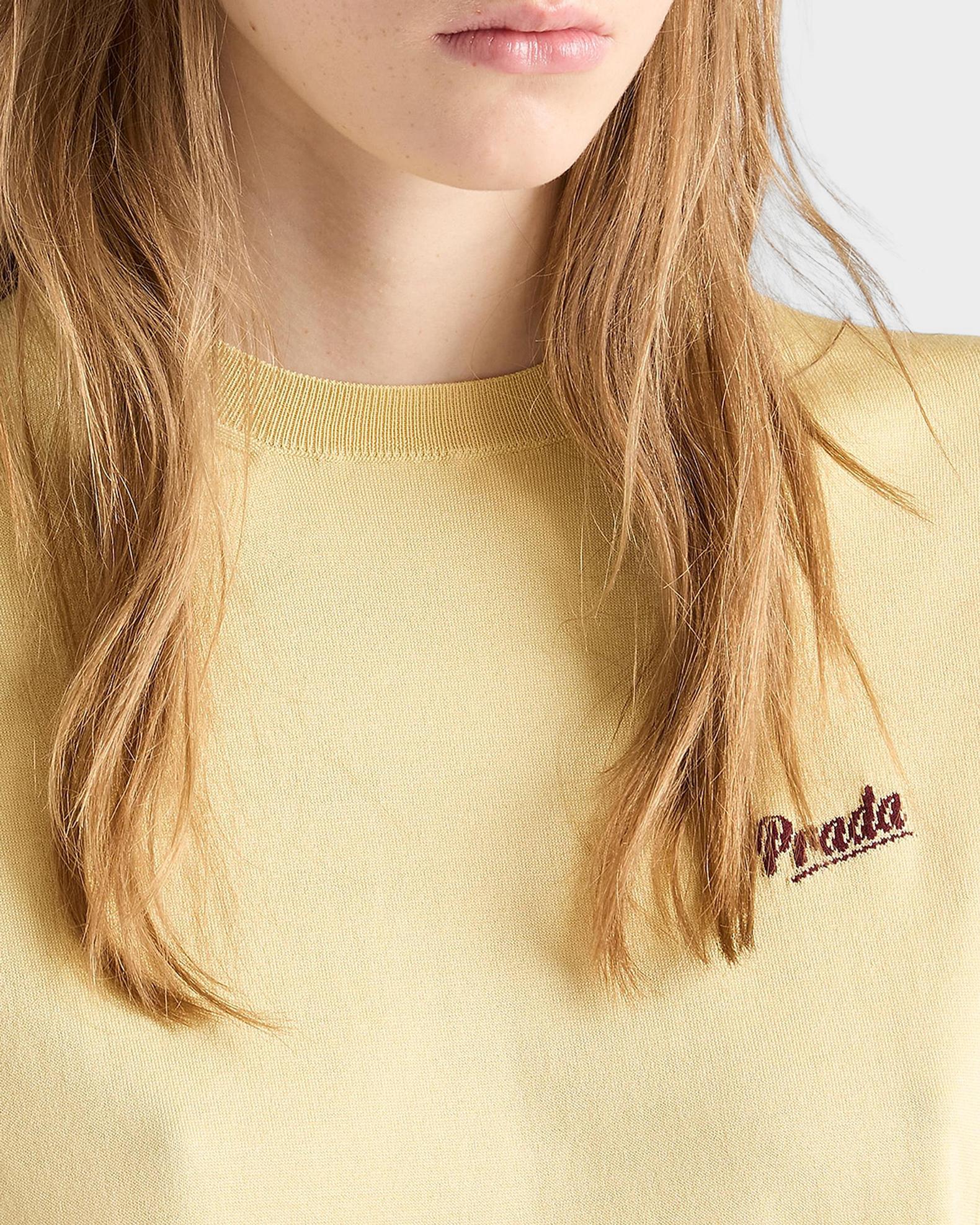 Prada Silk Crewneck Short-Sleeve Sweater | Neiman Marcus