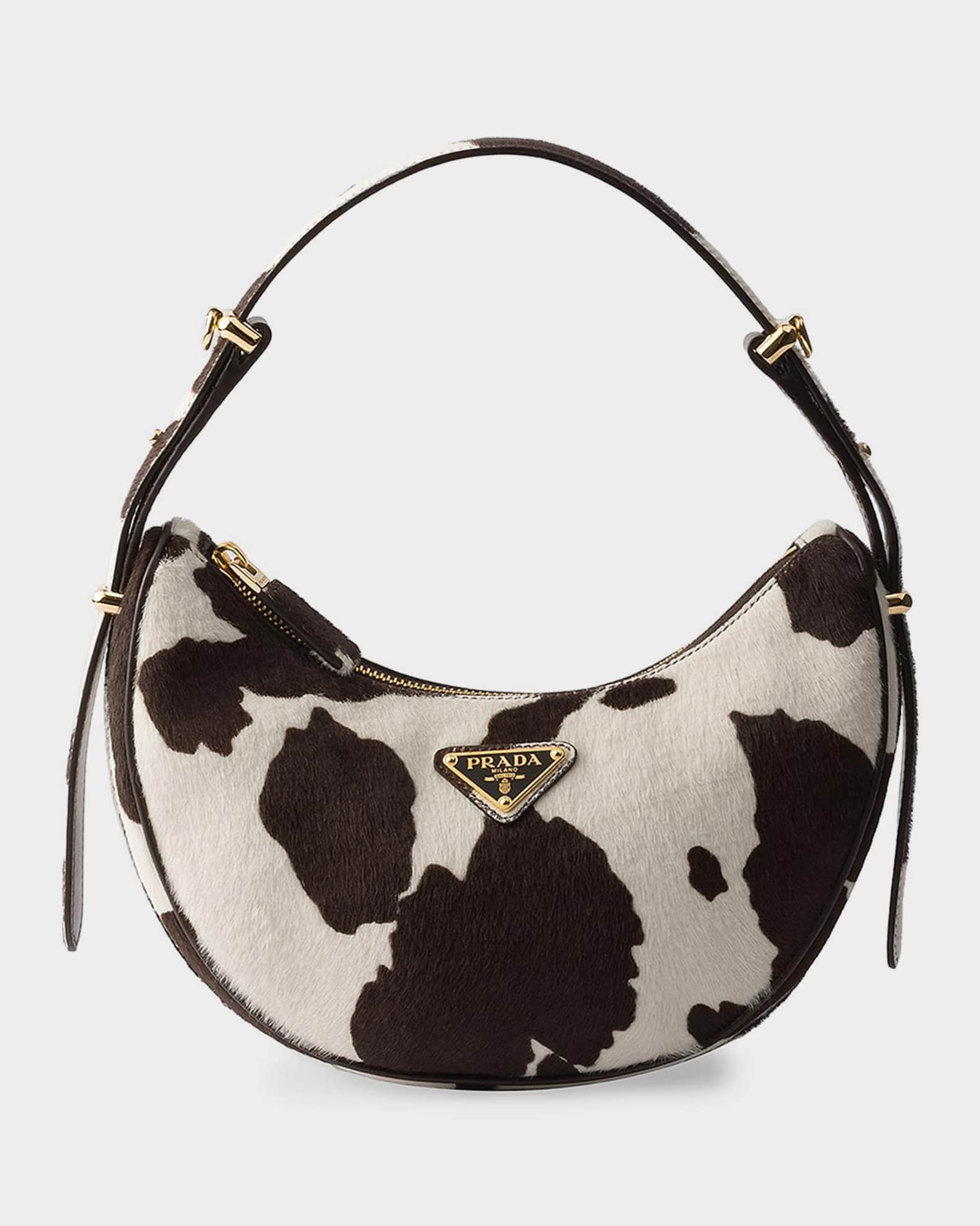 Prada Arque Cow-Print Fur Small Shoulder Bag | Neiman Marcus