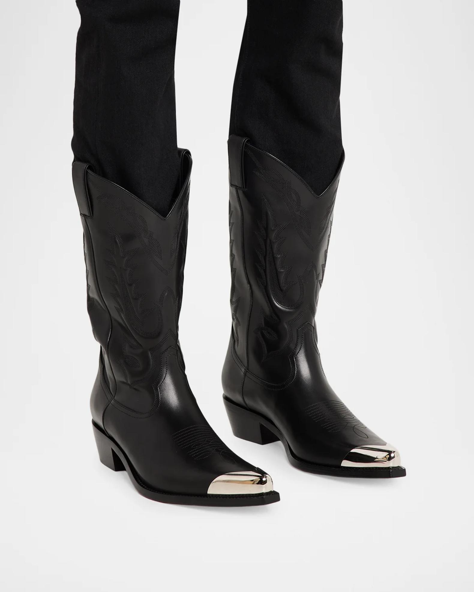 Christian Louboutin Men's Santiagus Leather Metal-Toe Western Boots ...
