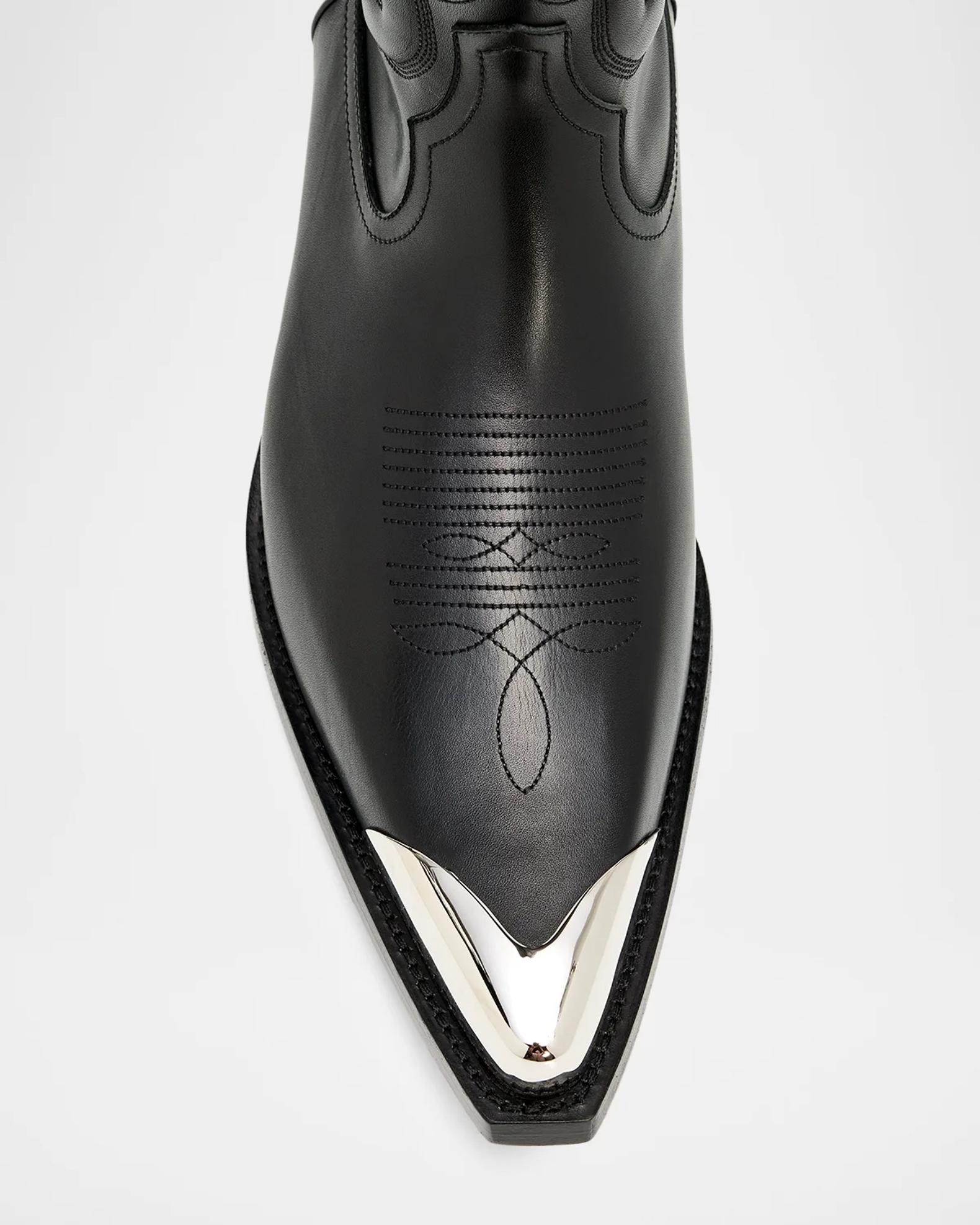 Christian Louboutin Men's Santiagus Leather Metal-Toe Western Boots ...