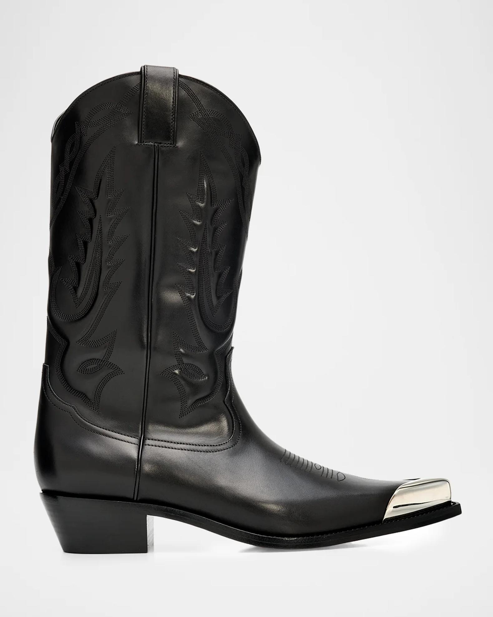 Christian Louboutin Men's Santiagus Leather Metal-Toe Western Boots ...