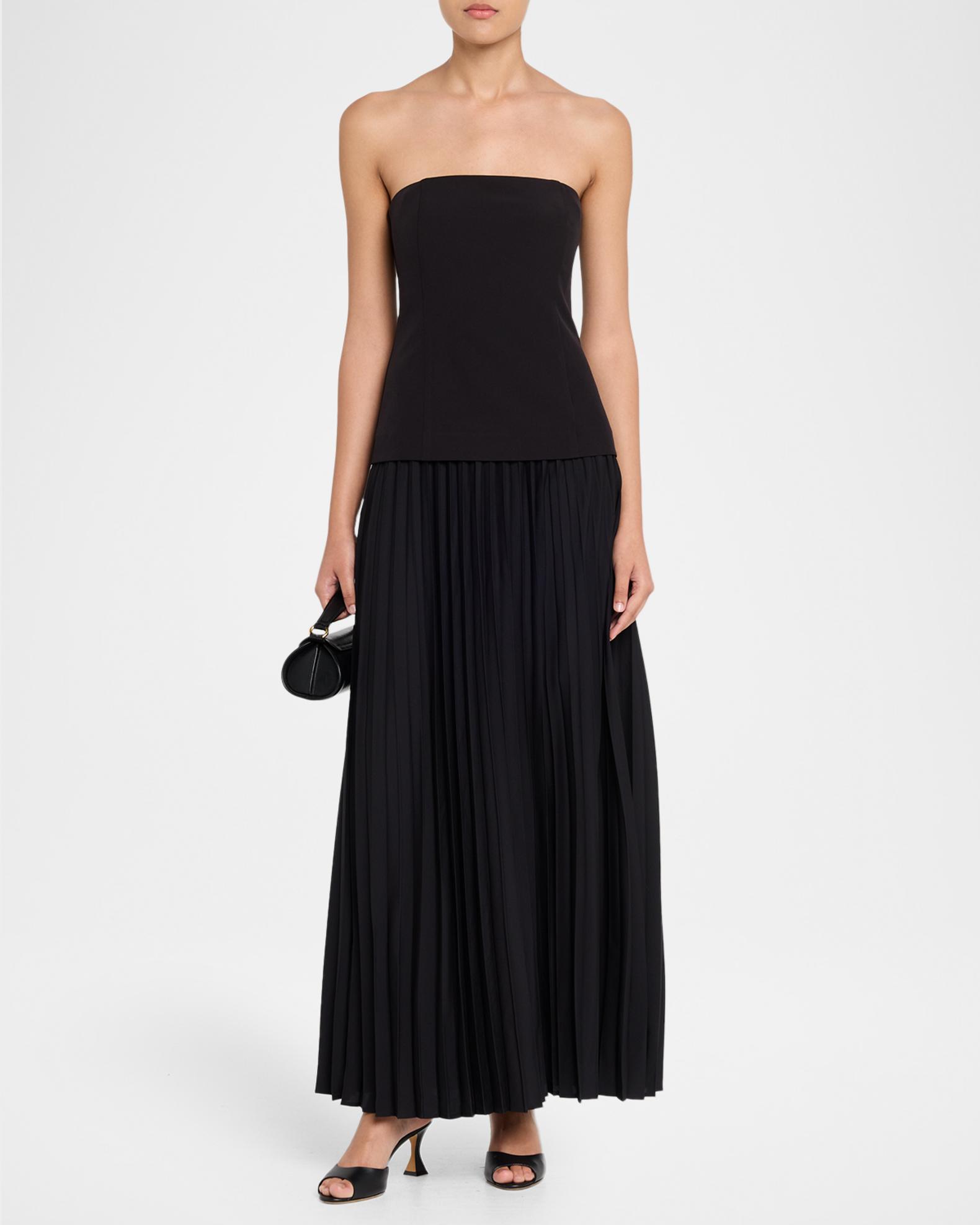 black pleated strapless dress Gillian Black Pleated Strapless Mini Dress