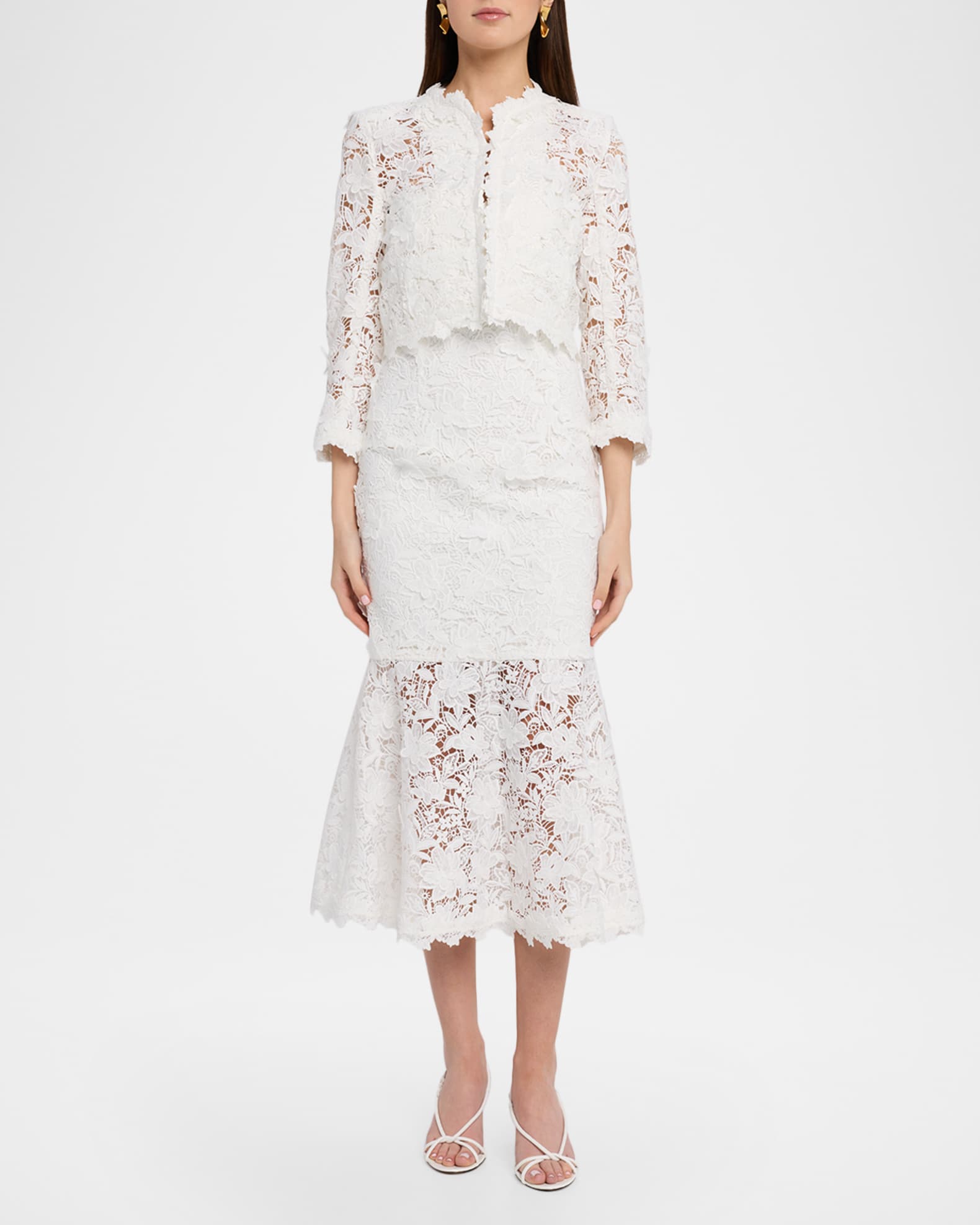 Generation Love Myra 3D Butterfly Lace Guipure Cropped Jacket