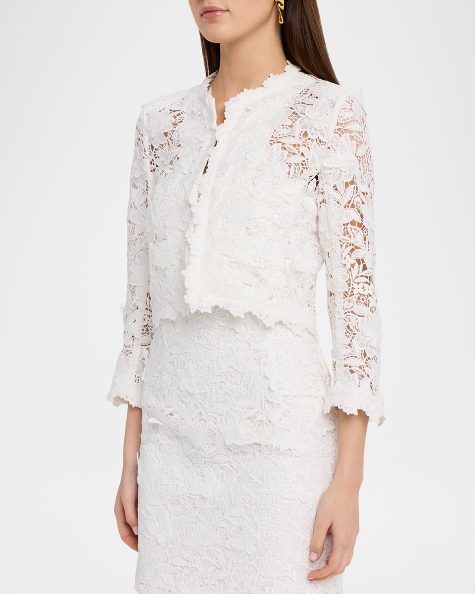 Generation Love Myra 3D Butterfly Lace Guipure Cropped Jacket