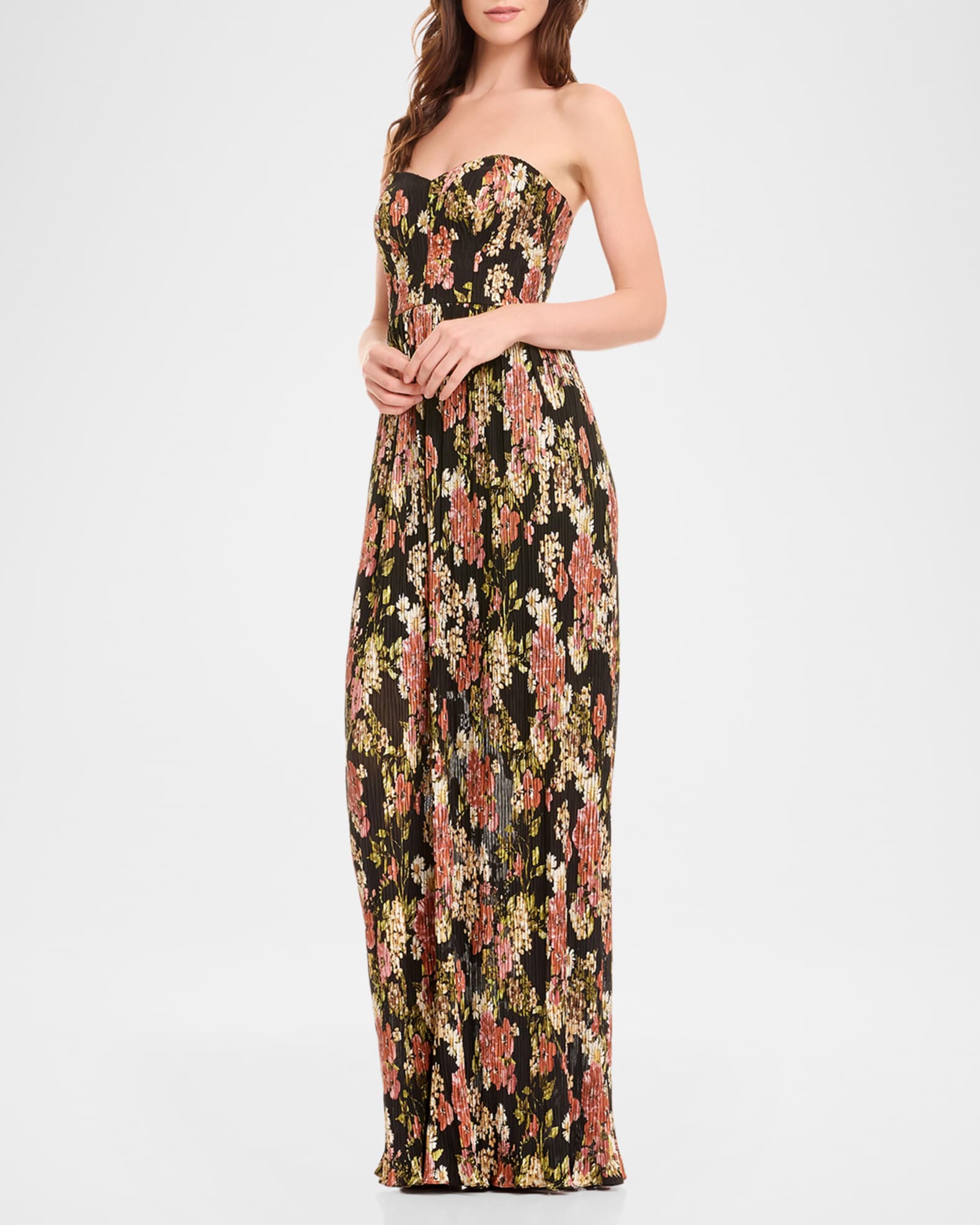 Dress the Population Black Label Audrina Strapless FloralPrint Column — free download
