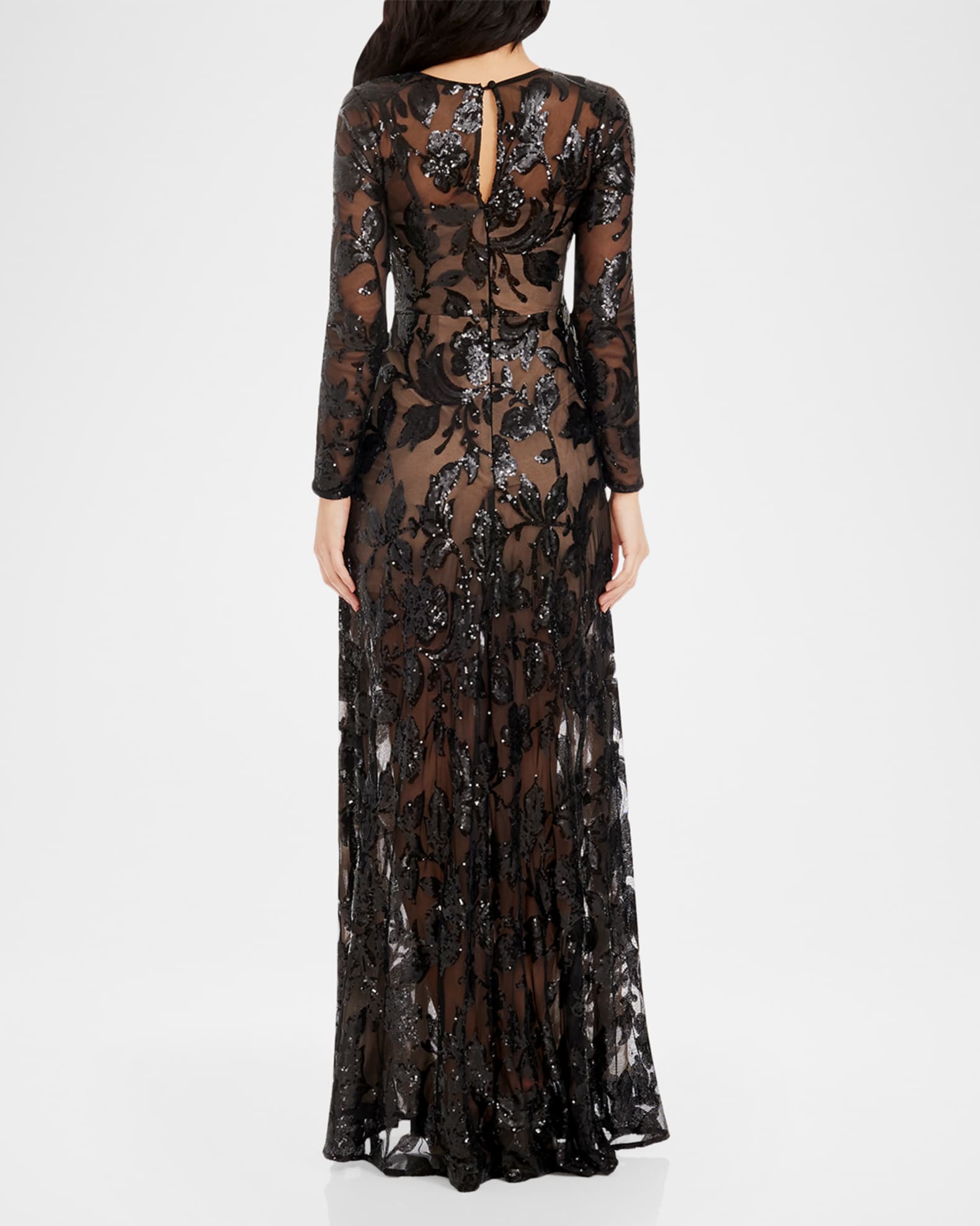 Dress the Population Black Label Ava Floral Sequin Tulle Gown | Neiman  Marcus