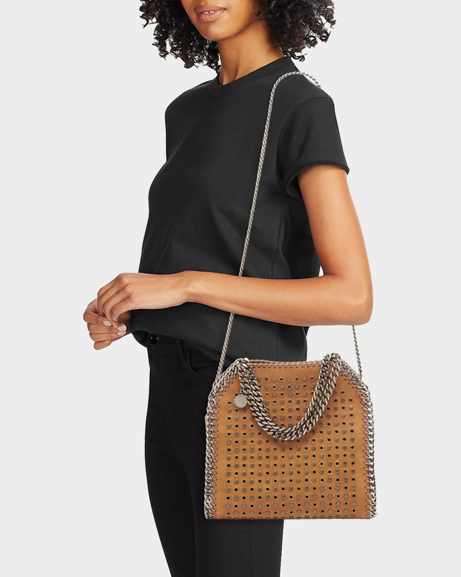 Stella McCartney Falabella Studded Eyelet Mini Bag | Neiman Marcus