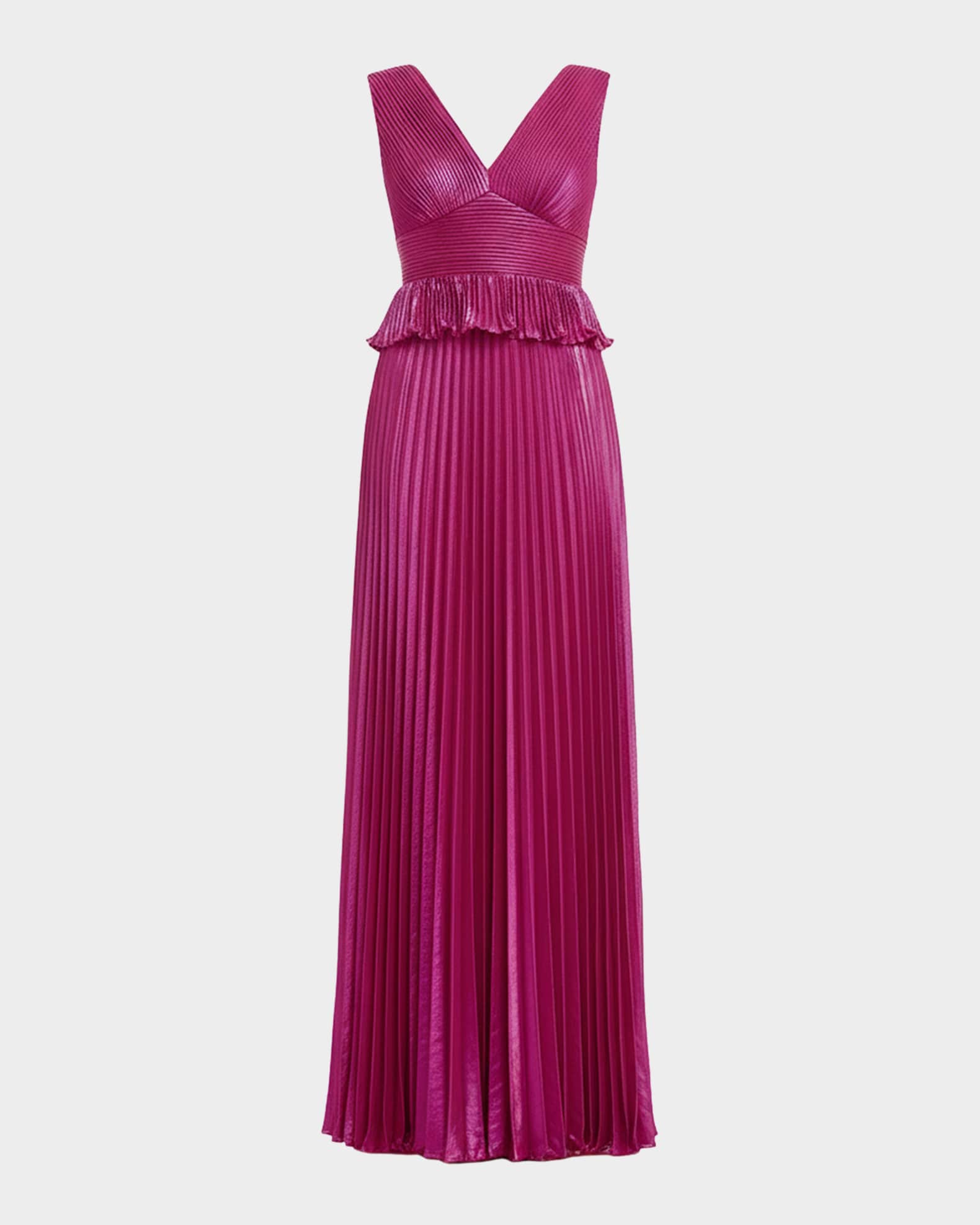 Dress the Population Black Label Liliana Pleated Metallic Satin