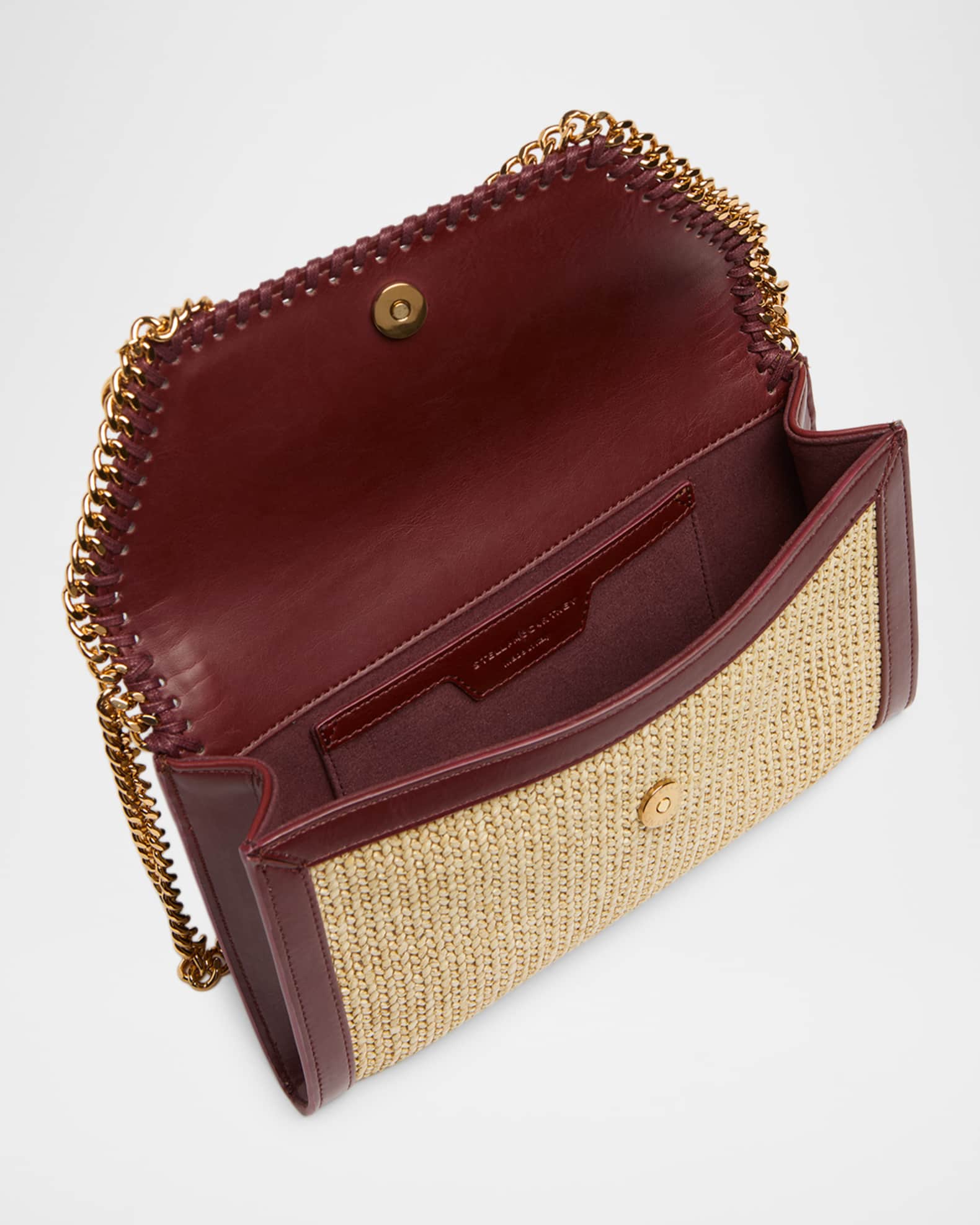 Stella McCartney High Summer Falabella Raffia Wallet Crossbody Bag