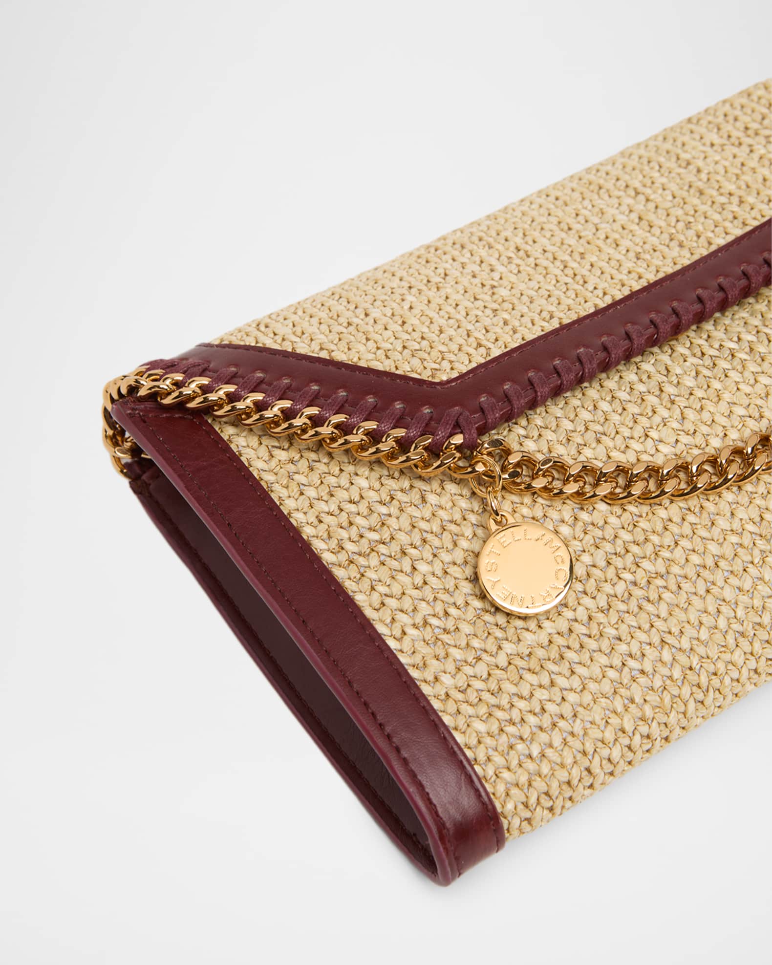 Stella McCartney High Summer Falabella Raffia Wallet Crossbody Bag