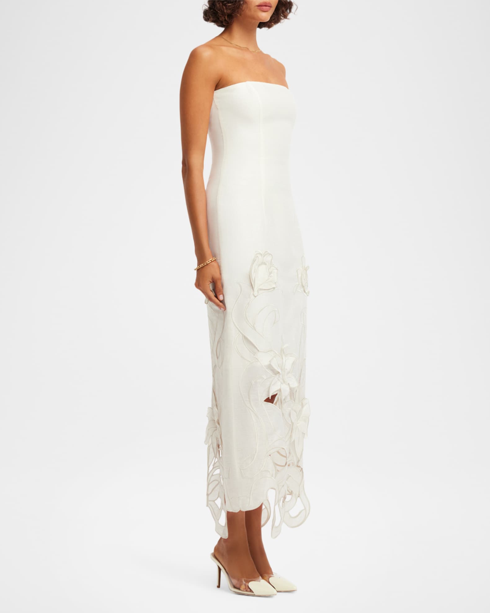 LEO LIN Rayna Applique Bustier Maxi Dress | Neiman Marcus