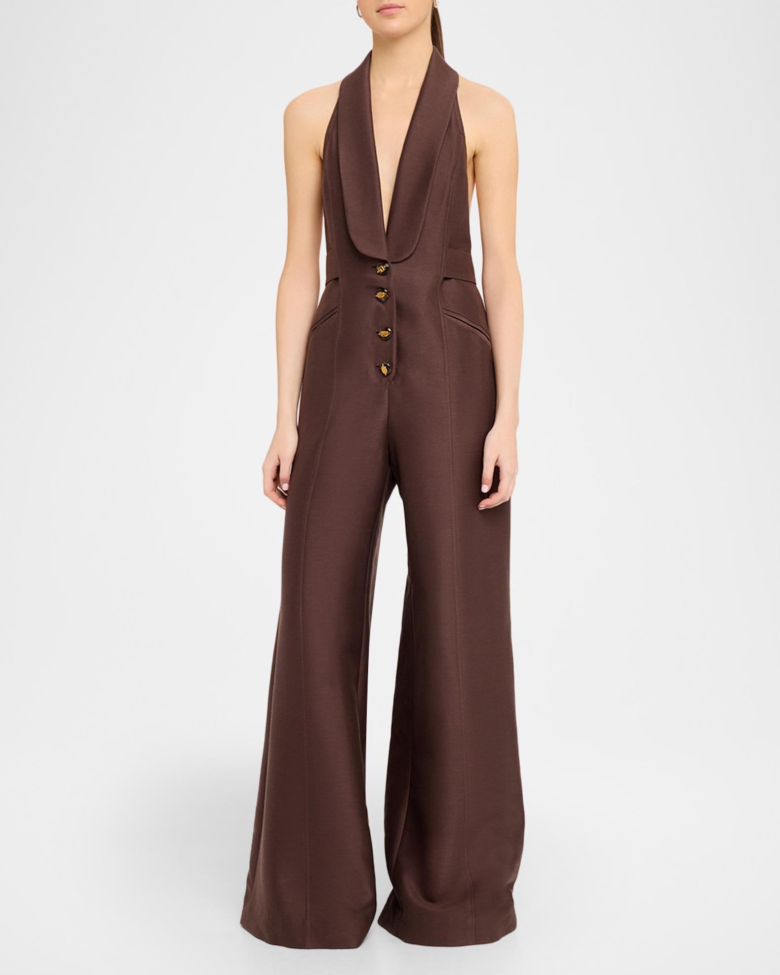 Zimmermann Alchemy Wide-Leg Tuxedo Jumpsuit | Neiman Marcus