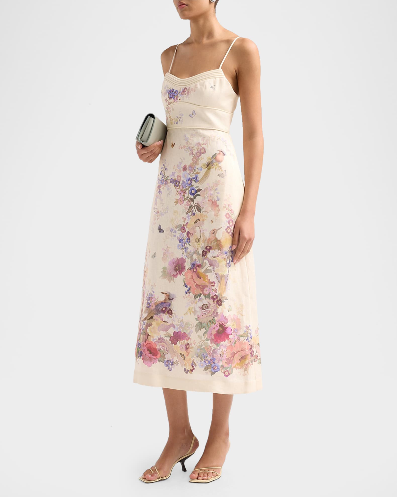 Zimmermann Alchemy Linen Midi Dress | Neiman Marcus