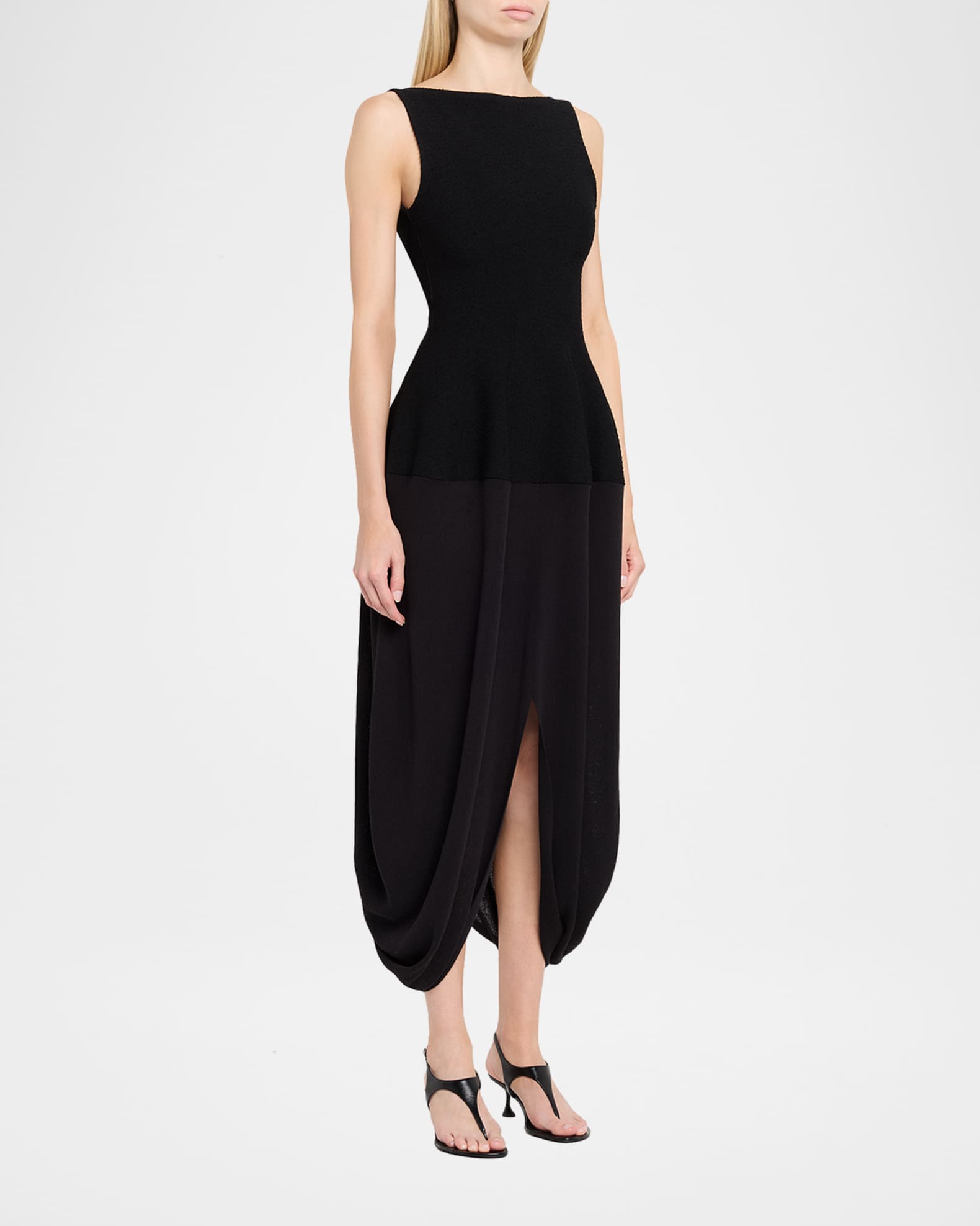 Proenza Schouler Sukki Sleeveless Draped Cocoon Midi Dress