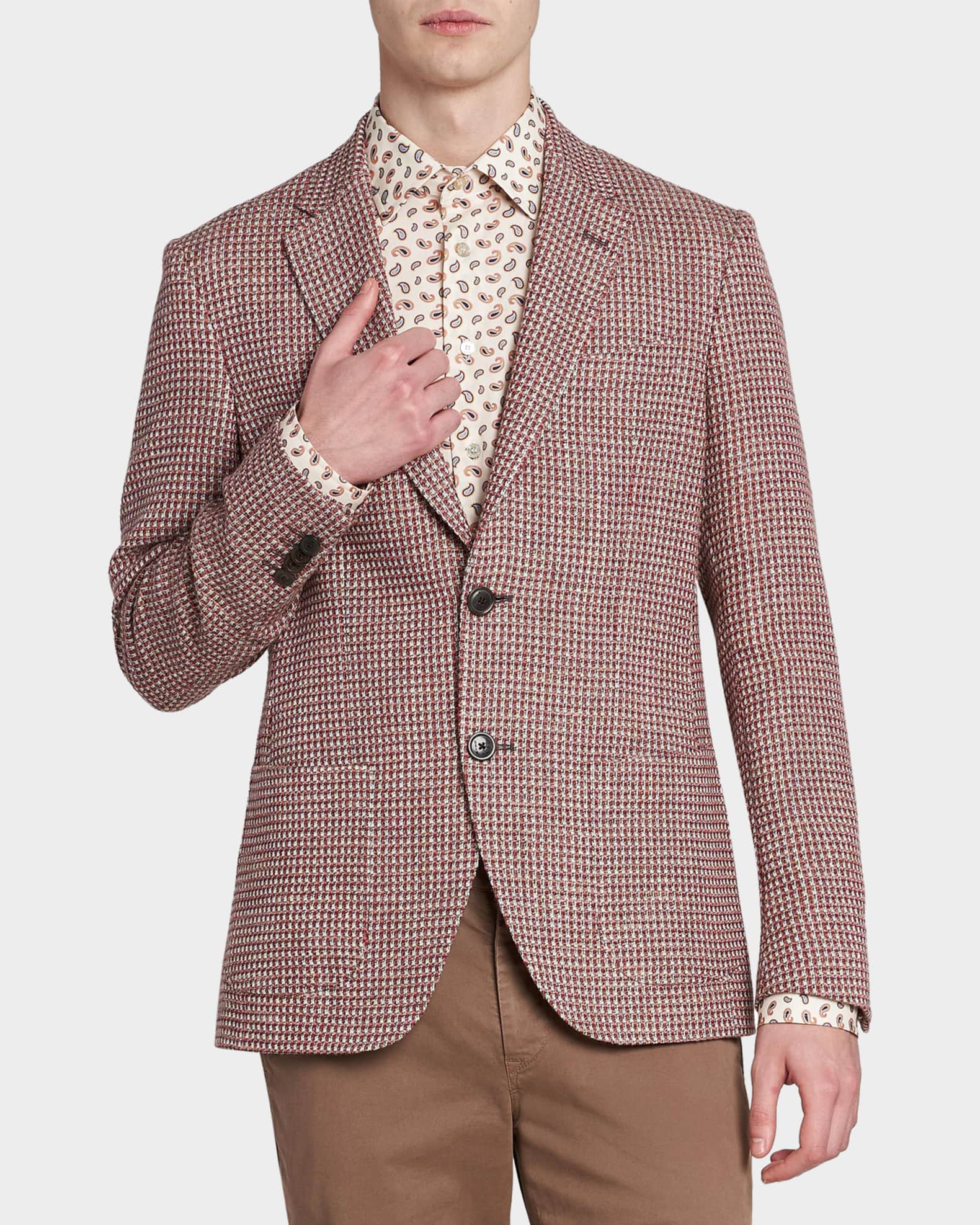 Etro Men's Single-Breasted Tweed Jacket | Neiman Marcus