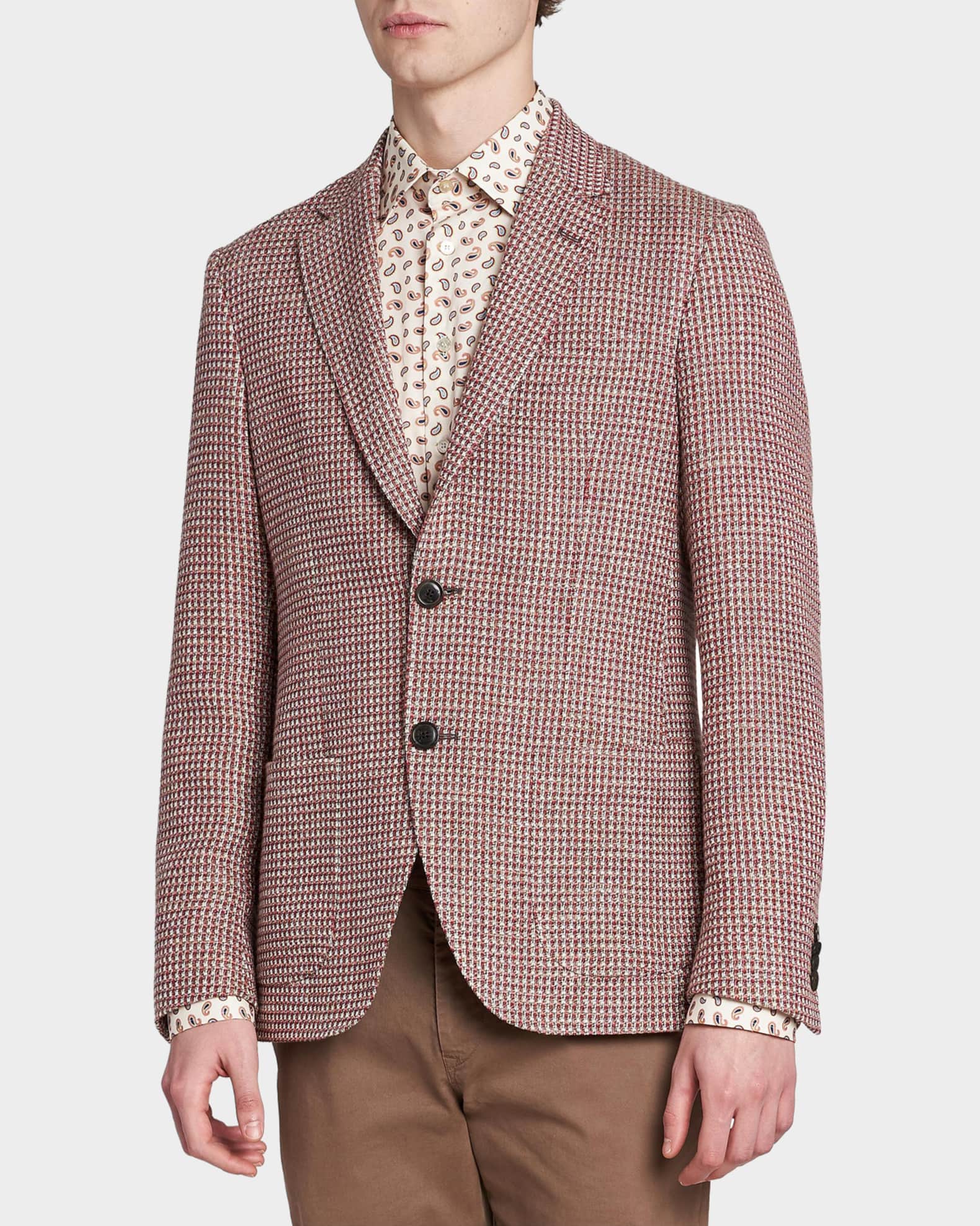 Etro Men's Single-Breasted Tweed Jacket | Neiman Marcus