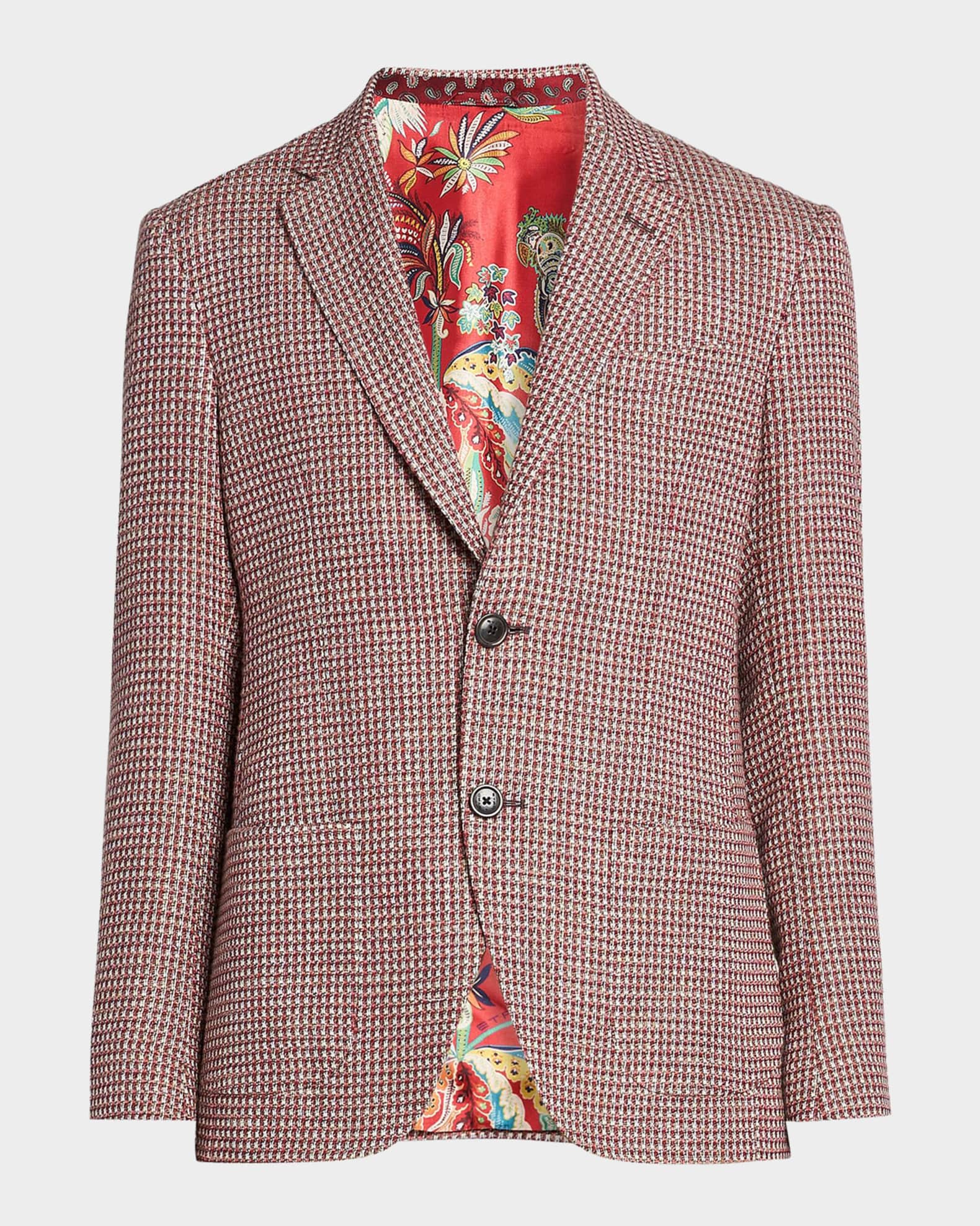 Etro Men's Single-Breasted Tweed Jacket | Neiman Marcus
