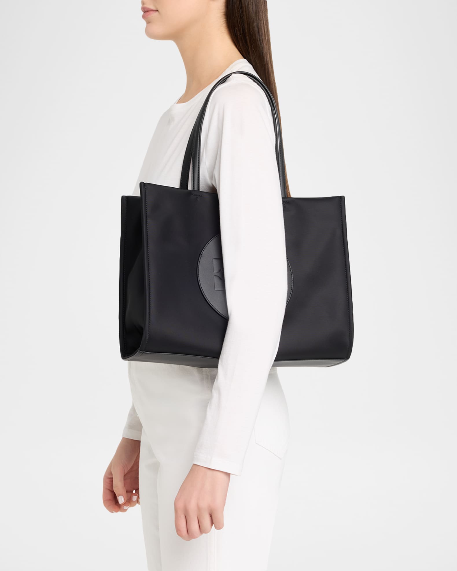 Tory Burch Ella Small Logo Patch Nylon Tote Bag | Neiman Marcus