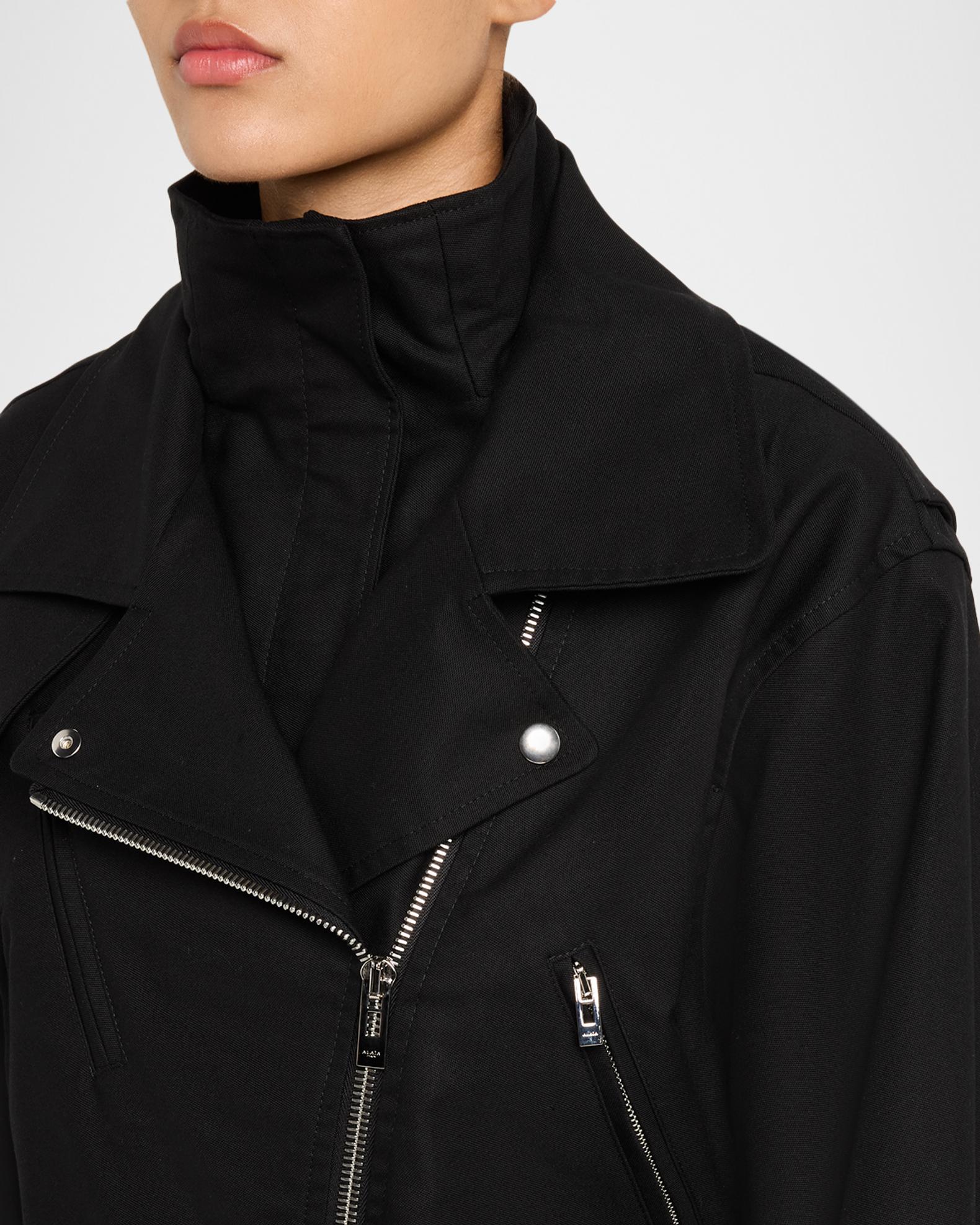 ALAÏA Layered Cotton Biker Jacket | Neiman Marcus