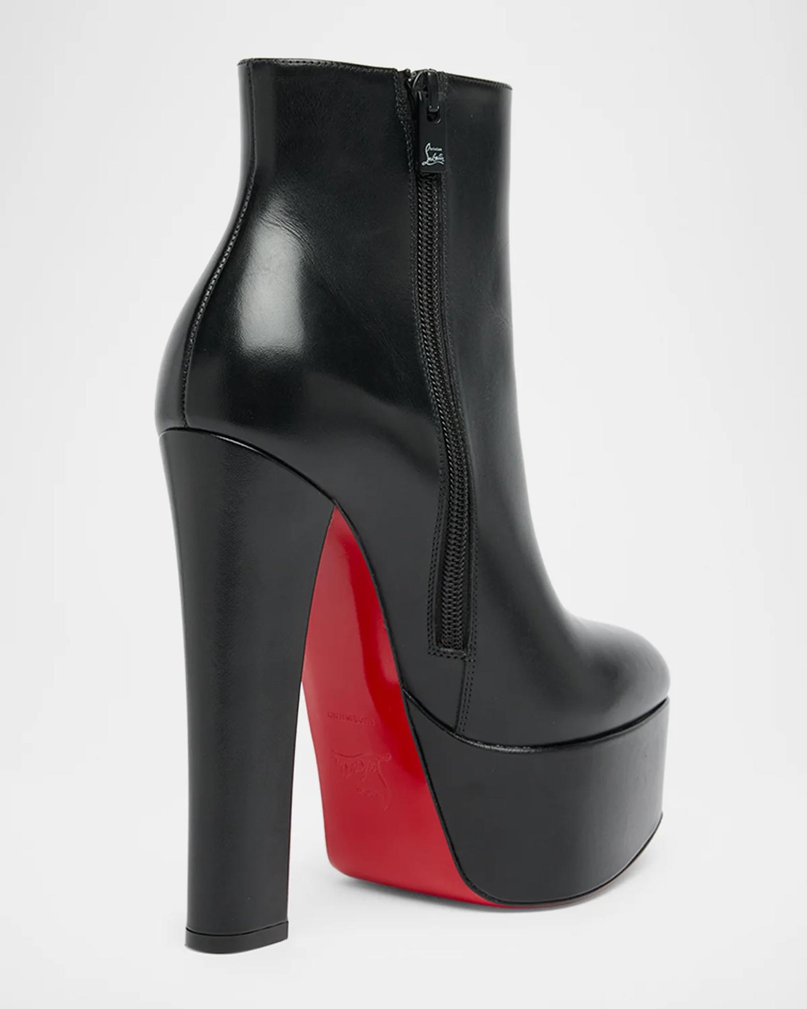 Christian Louboutin 150mm Jenna Leather Platform Booties | Neiman