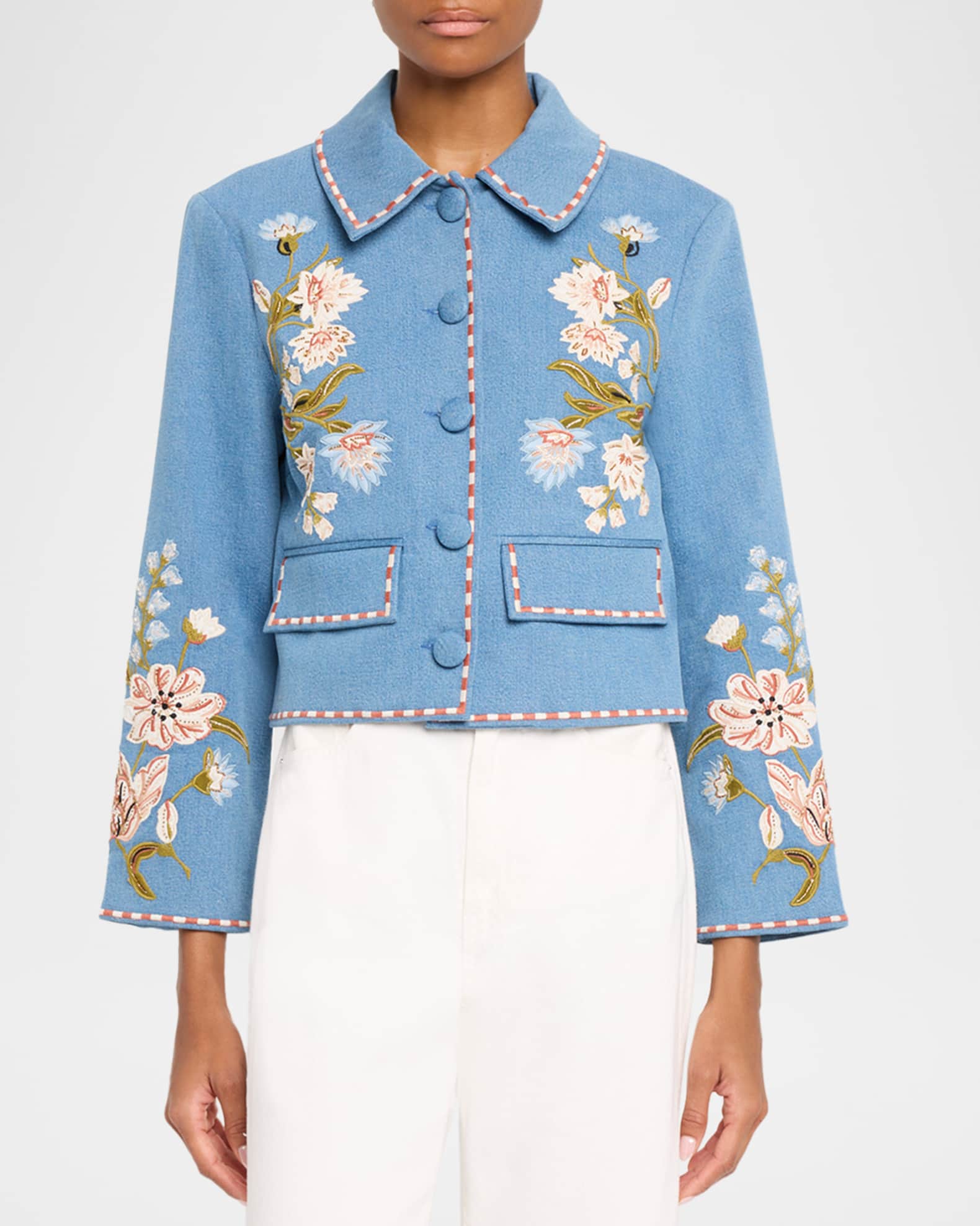 Veronica Beard Vikaria Embroidered Jacket | Neiman Marcus