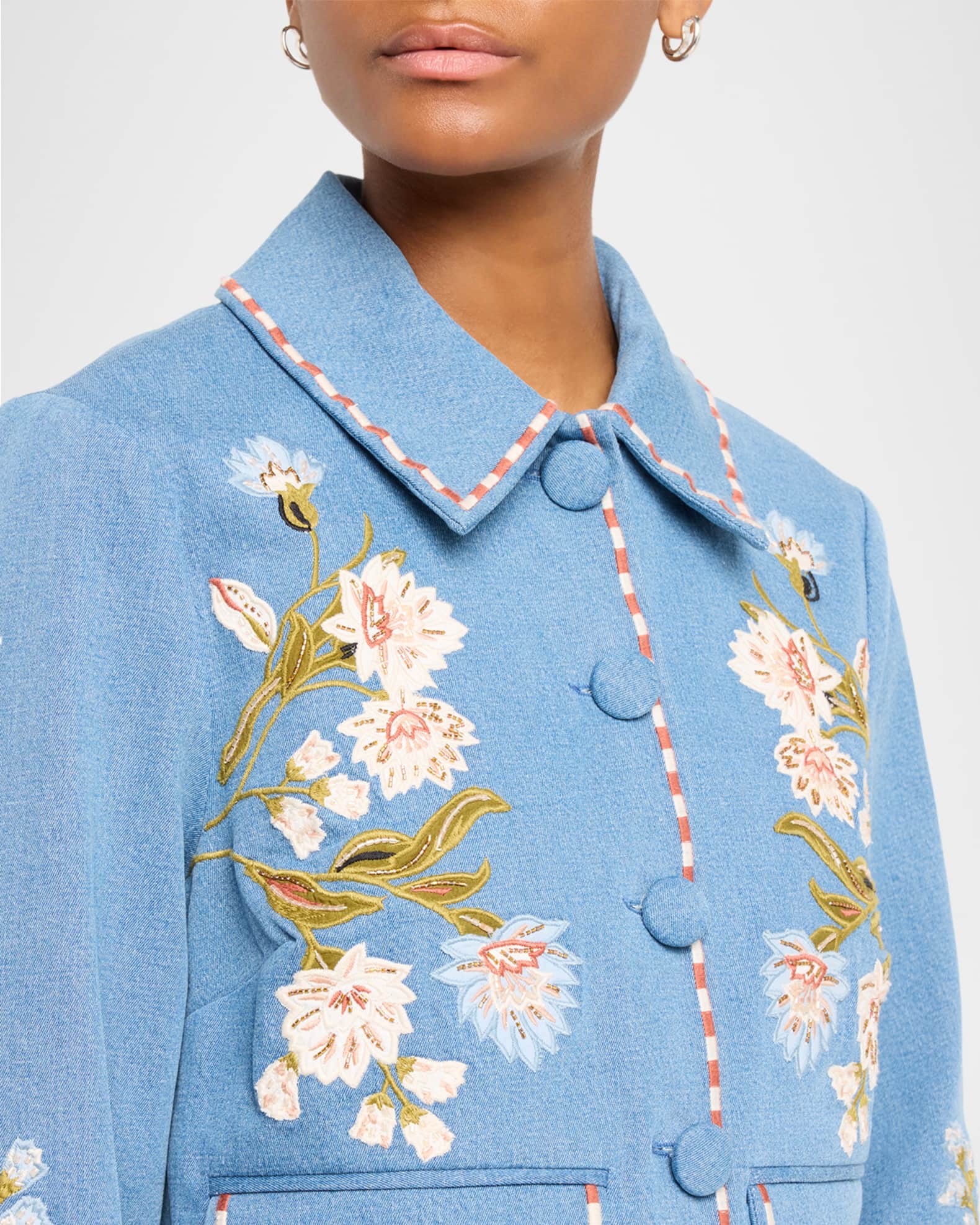 Veronica Beard Vikaria Embroidered Jacket | Neiman Marcus