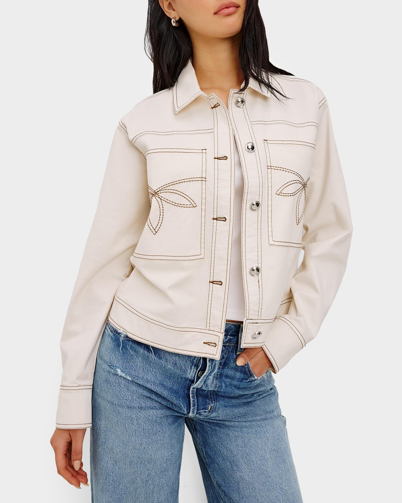 Rails Briggs Top-Stitch Denim Jacket | Neiman Marcus
