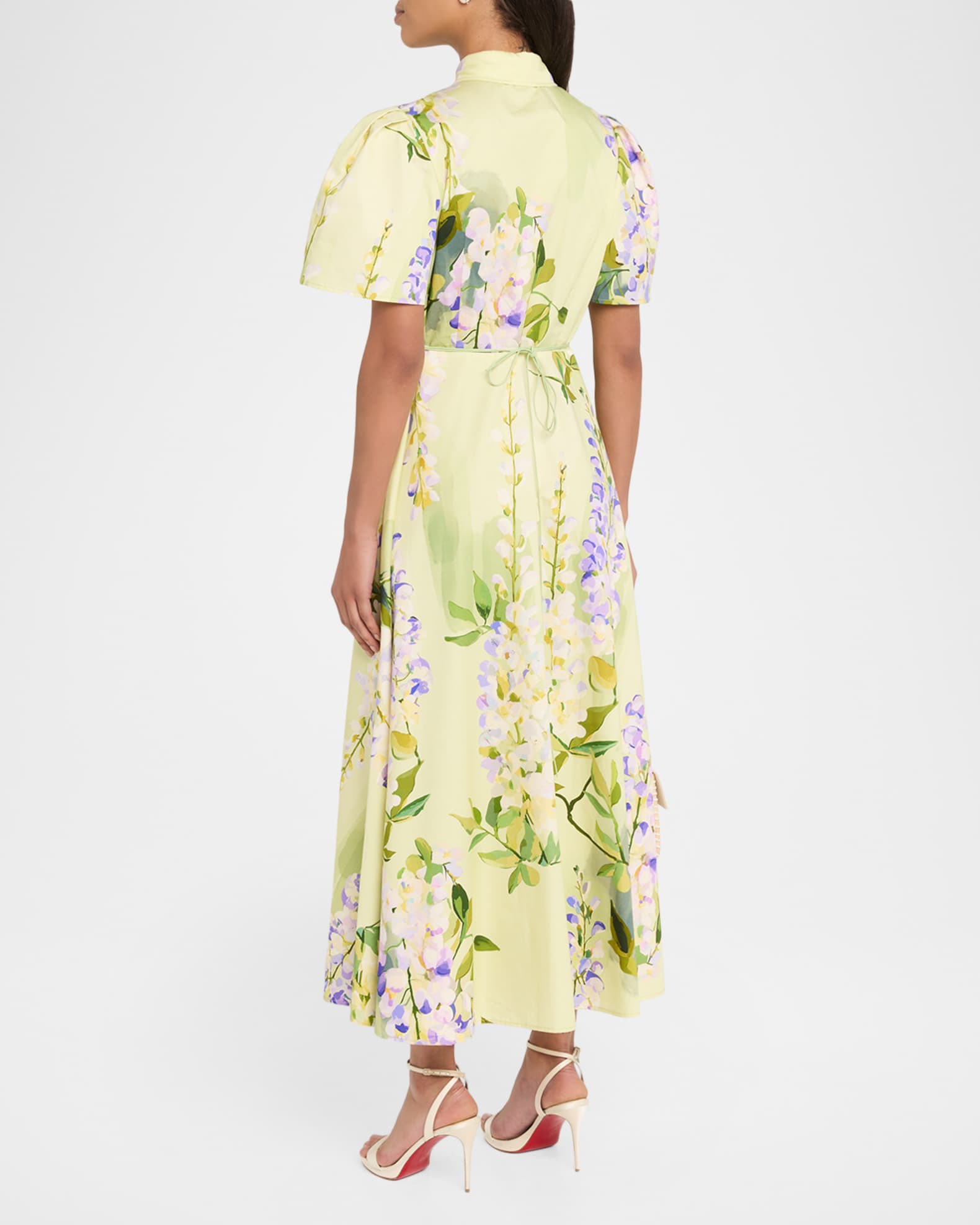 Leo Lin Bianca Short Sleeve Midi Dress - Wisteria Print